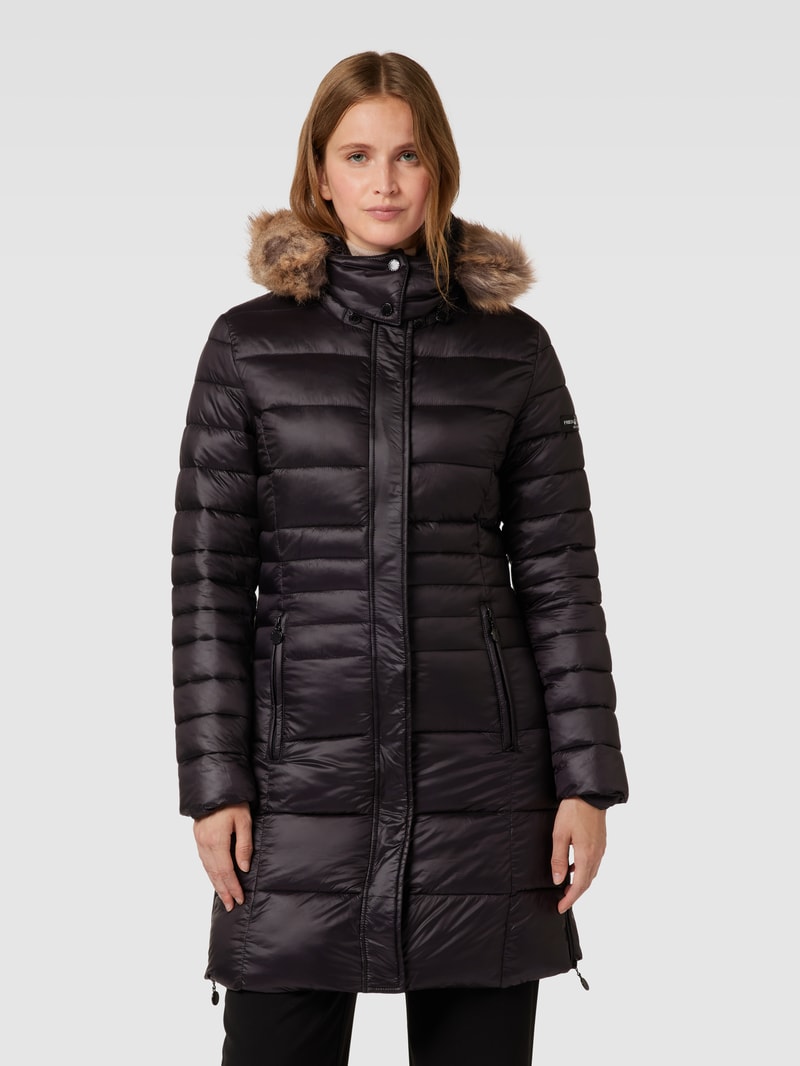 Steppjacke mit Label-Detail in schwarz
