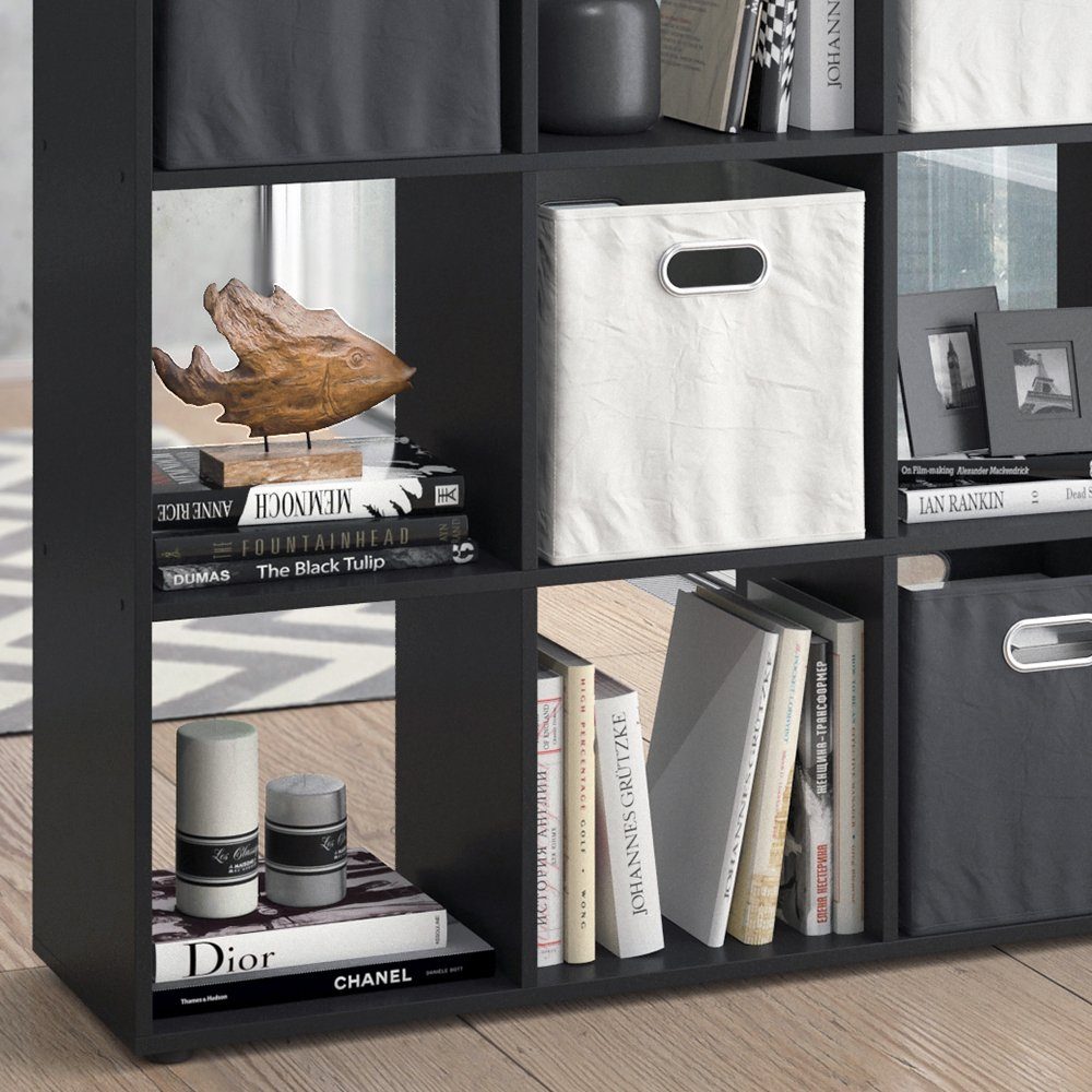 Vicco Raumteiler Würfelregal Standregal NOVE 9 Fächer Schwarz