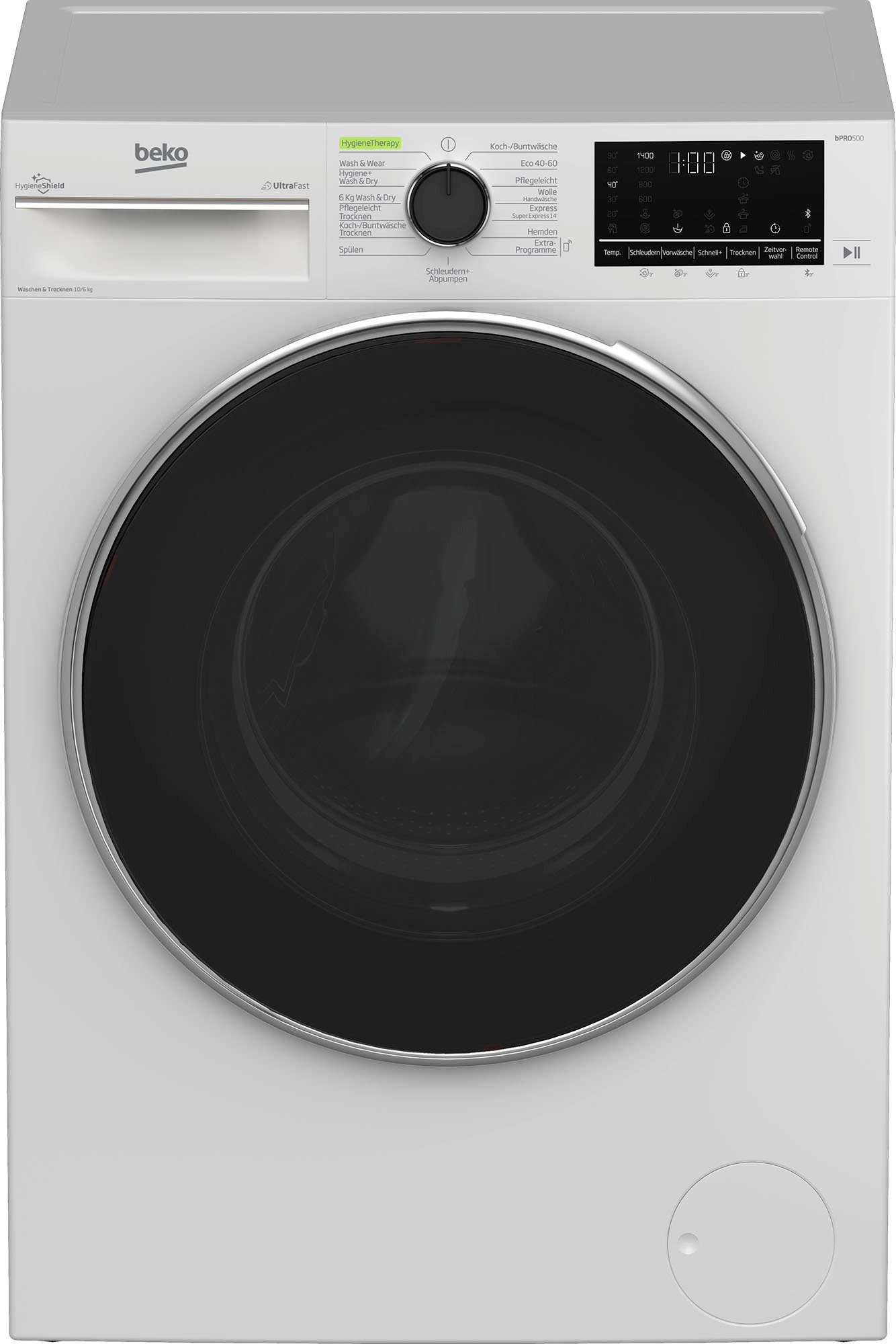 BEKO Waschtrockner B3DFT510442W, 10 kg, 6 kg, 1400 U/min