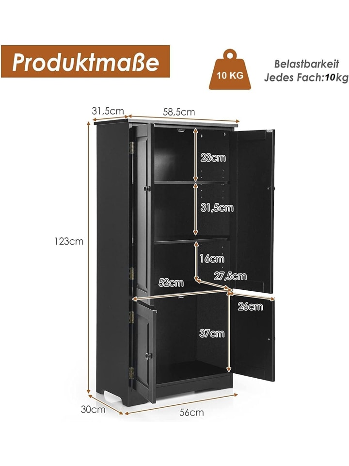 COSTWAY Garderobenschrank in Schwarz günstig kaufen 120 cm