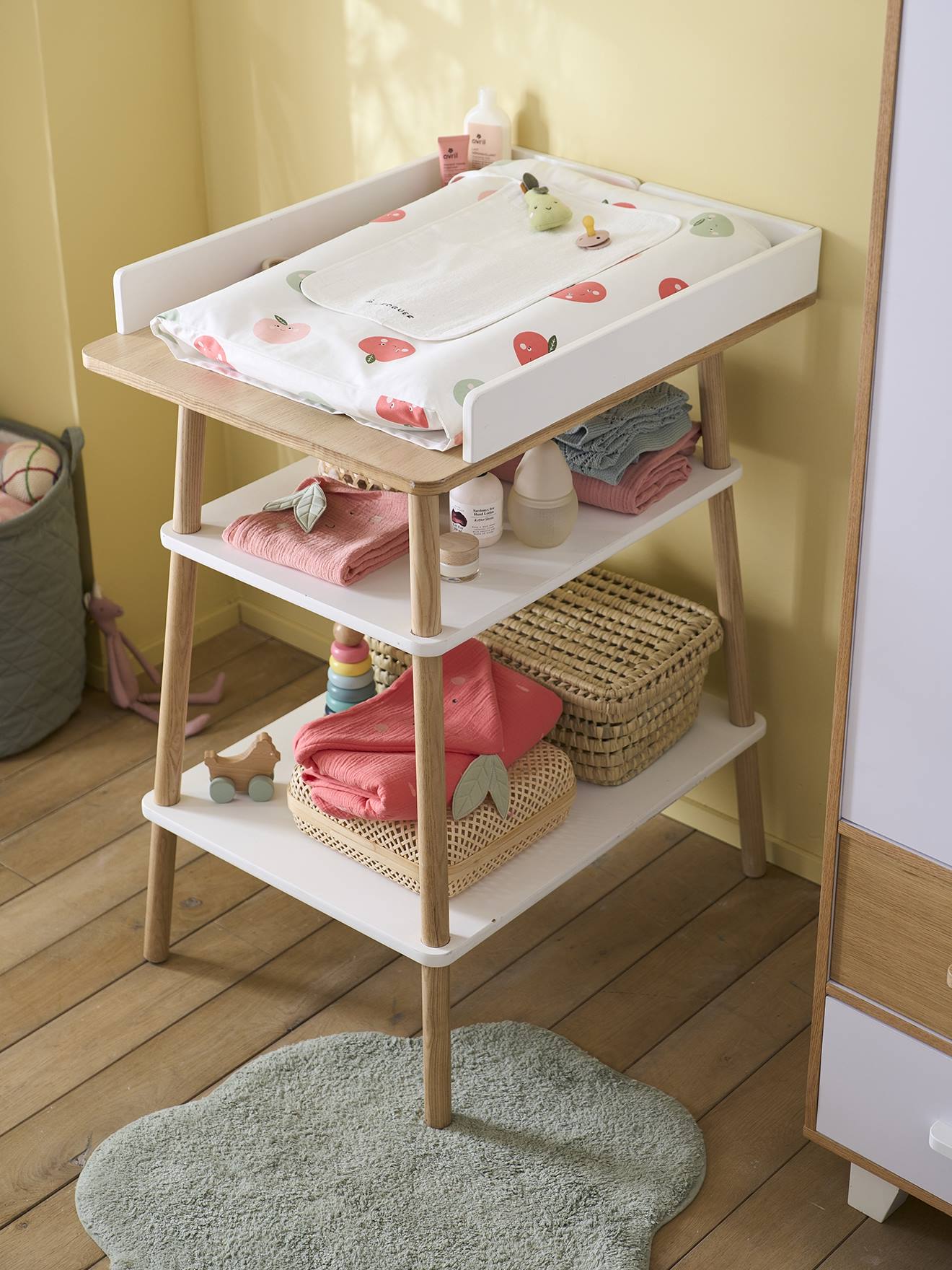 Vertbaudet Babyzimmer Wickeltisch KONFETTI - weiß/natur
