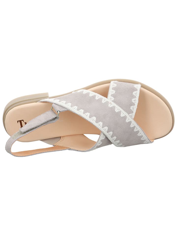 Think! Leder-Sandalen in Grau günstig kaufen