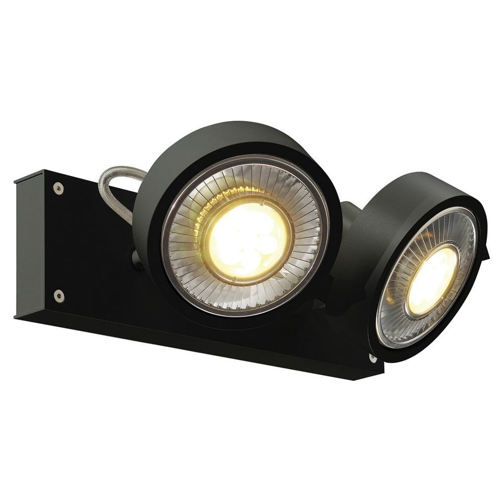 SLV Deckenspot Wand- und Deckenspot Kalu, GU10, schwarz, 2-flammig, keine Angabe, Leuchtmittel enthalten: Nein, warmweiss, Deckenstrahler, Deckenspot, Aufbaustrahler
