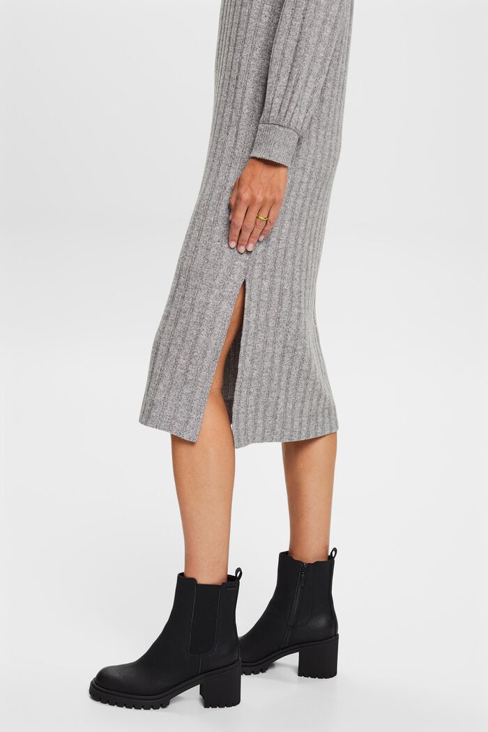 Midikleid aus weich aufgerautem Rippstrick