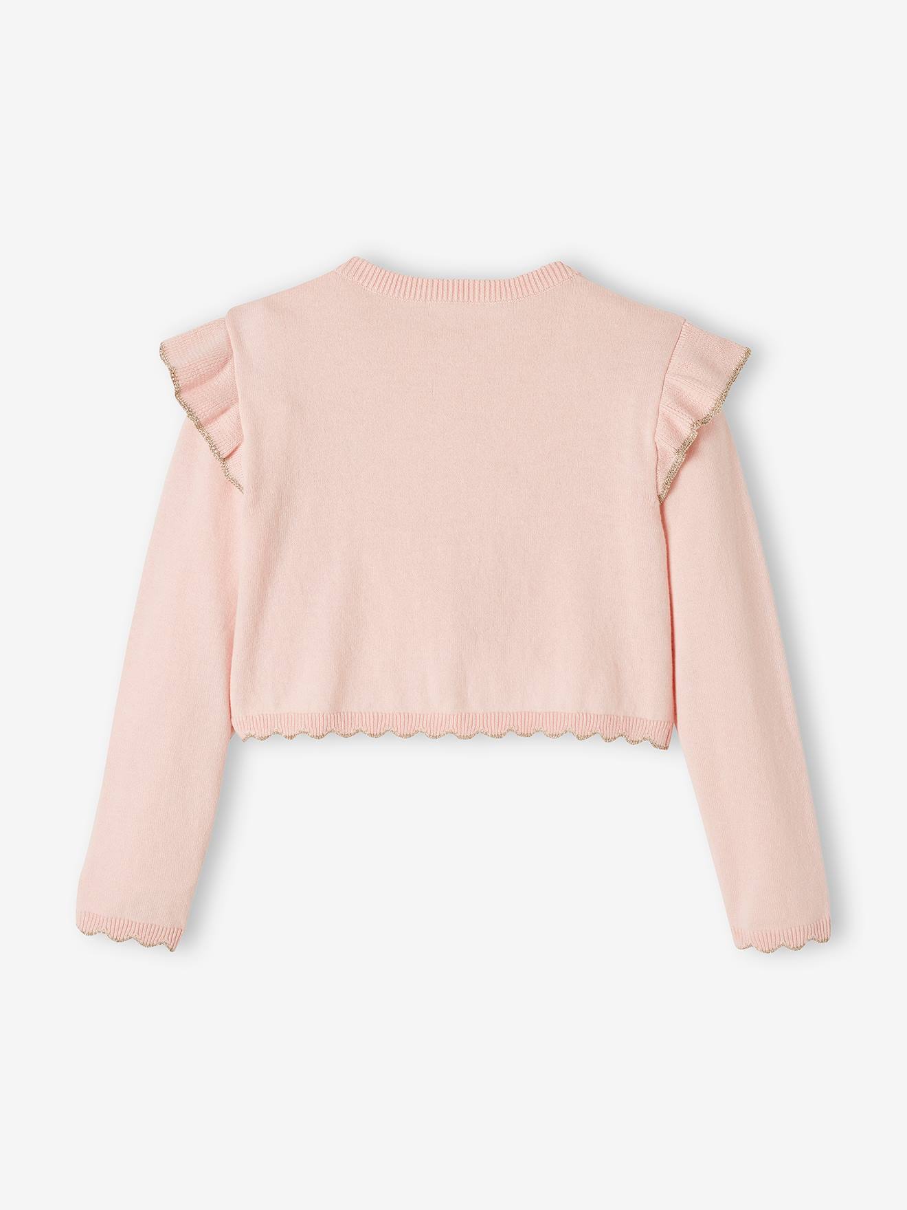 Vertbaudet Mädchen Bolero mit Volants - rosa