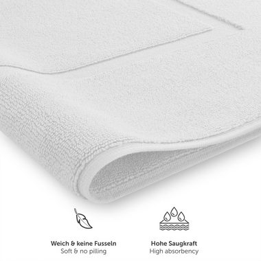 Badematte Blumtal Premium Frottier Badematte Blumtal, strapazierfähig, Baumwolle, Rechteckig, 1. St, Badeteppich, waschbarer Badvorleger 50x80cm, saugstark & weich
