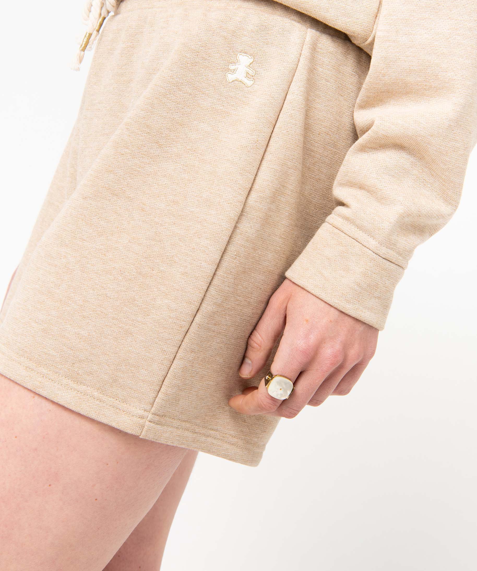 Short femme en maille pailletée LuluCastagnette beige | GEMO