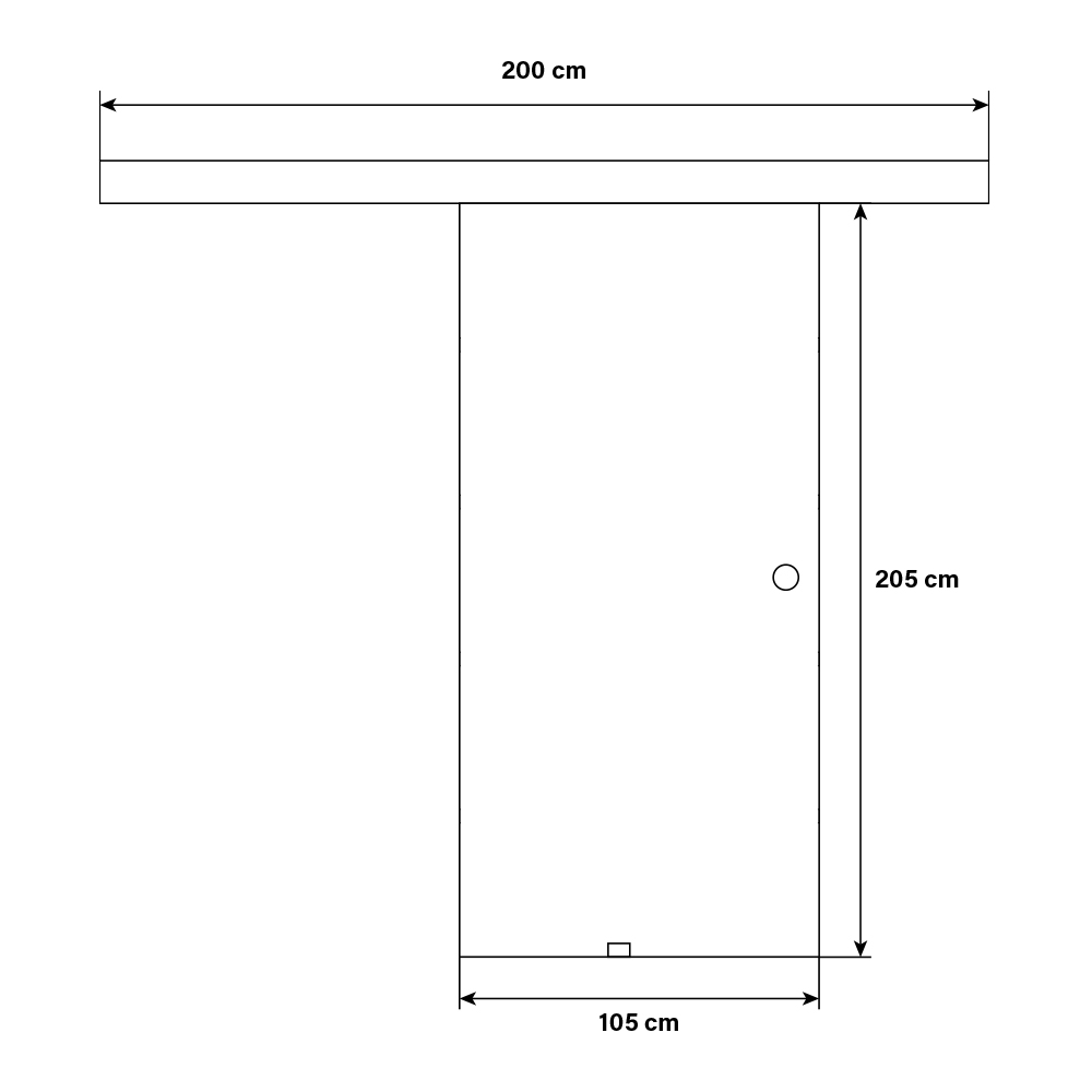 Home Deluxe Glasschiebetür SAPHIR – 205 x 105 cm Milchglas