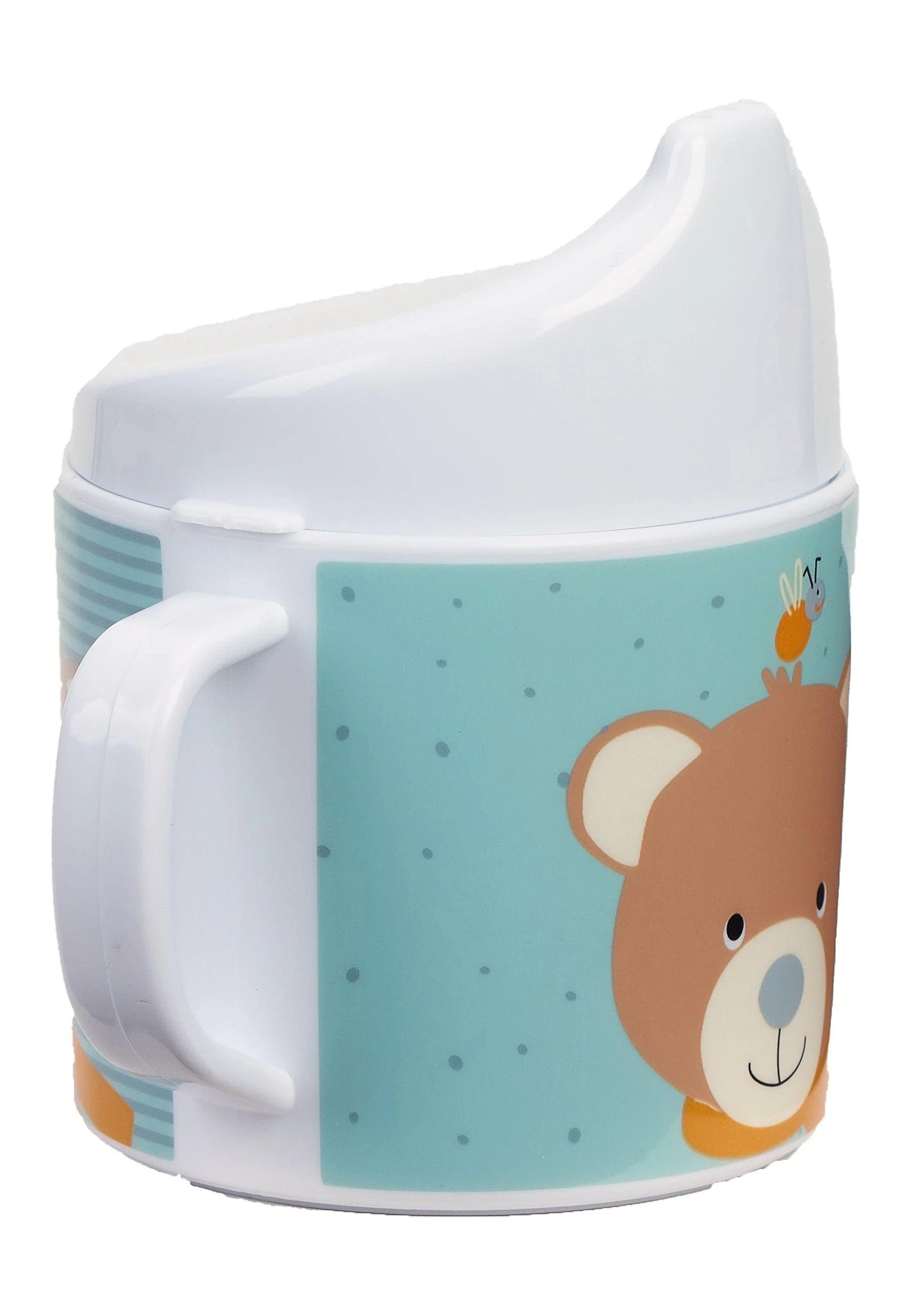 Henkeltasse Bär Ben in Grün mit Trinkaufsatz