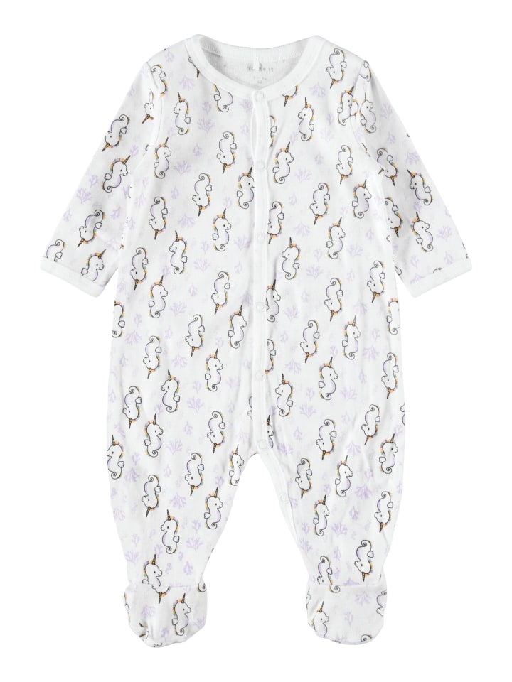 name it Baby Schlafanzug Einhorn für Mädchen mit Druckknopf in Lila günstig kaufen