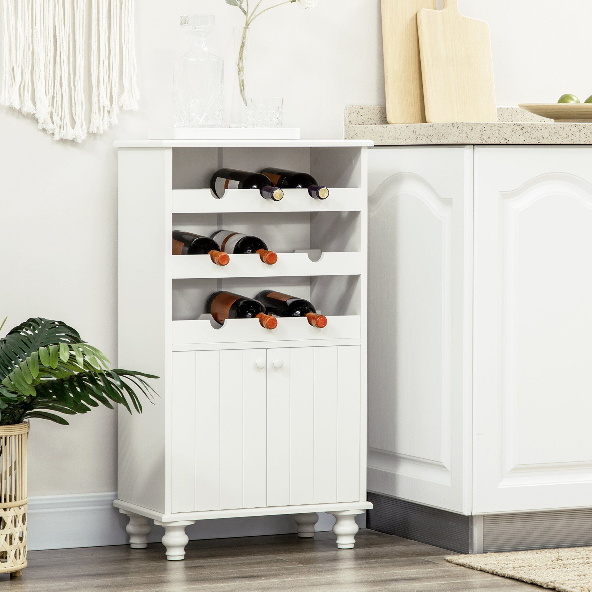 HOMCOM Weinregal Weinschrank, Weinregal 1-tlg., BxLxH: 30x50x90 cm