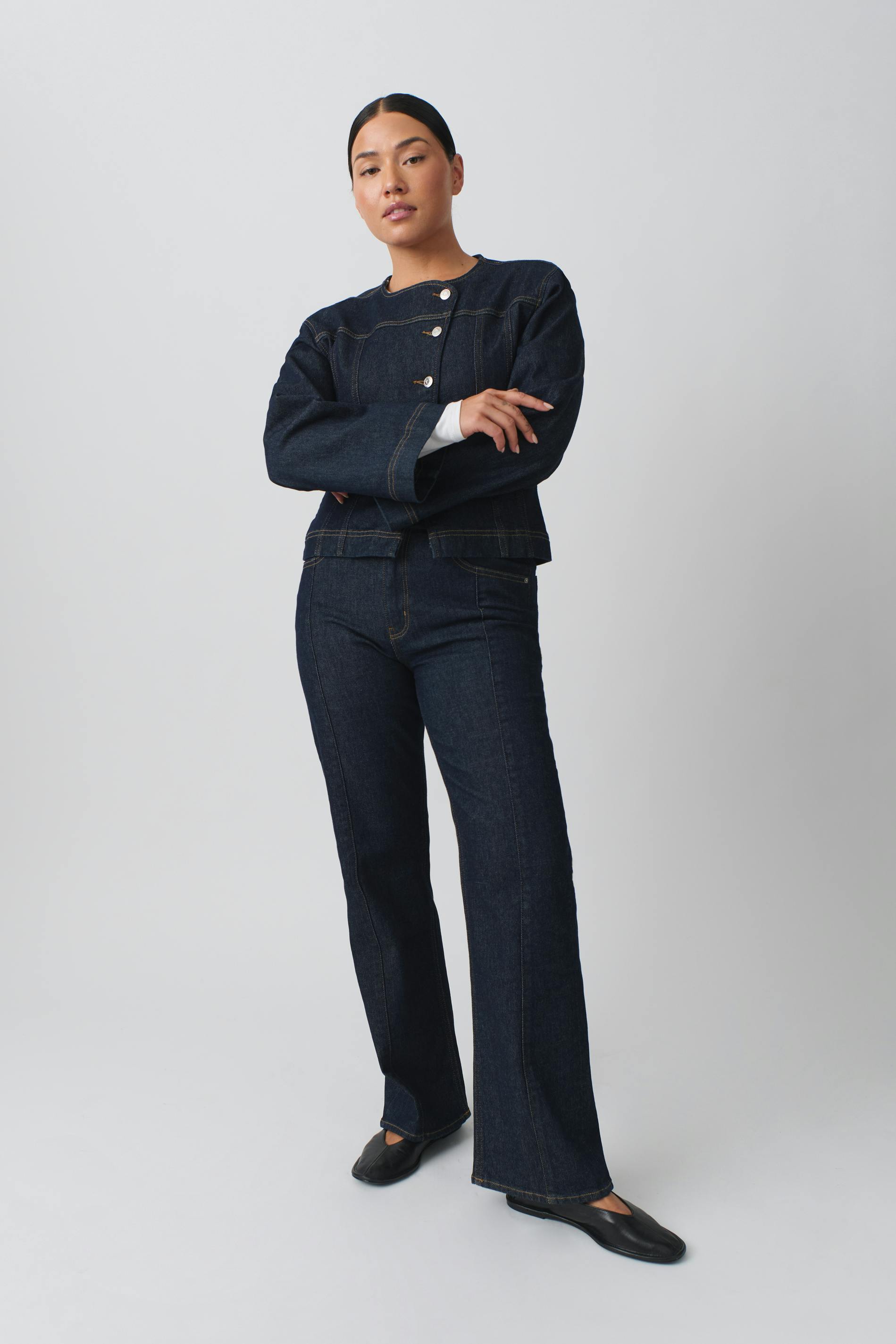 Front seam jeans