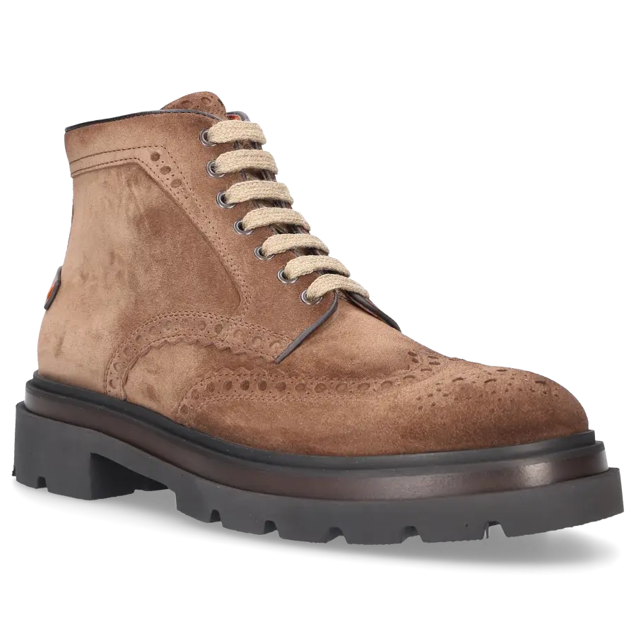 Santoni - Stiefeletten 17684 Veloursleder - braun