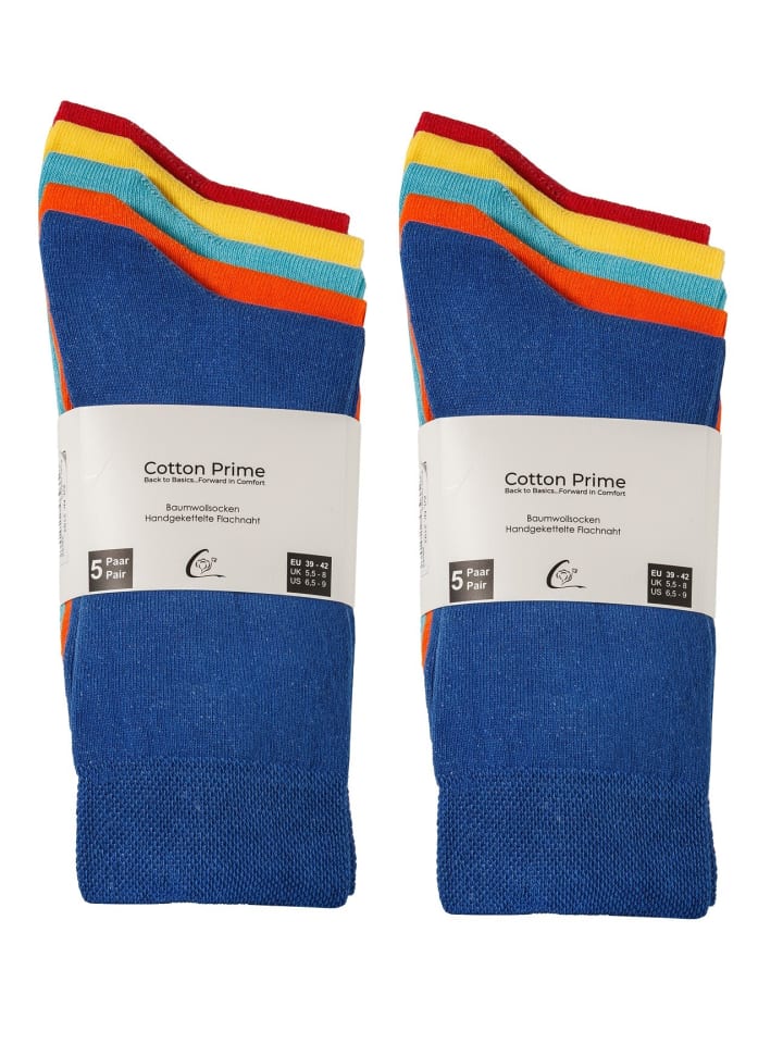 Cotton Prime® 10 Paar Unisex Socken Baumwollsocken - Back to Basic in Fun Colours günstig kaufen