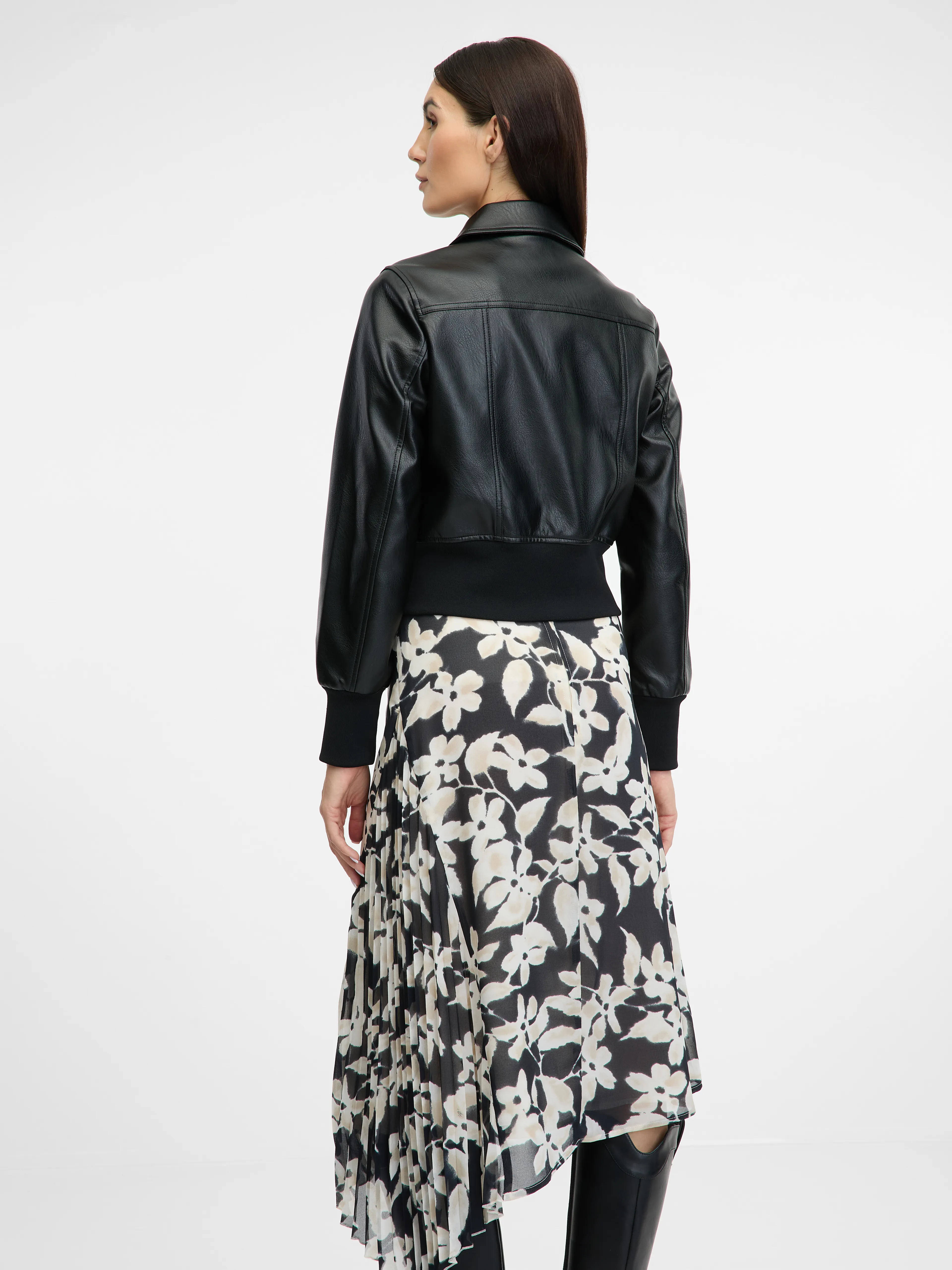Schwarze Damen Lederjacke ORSAY