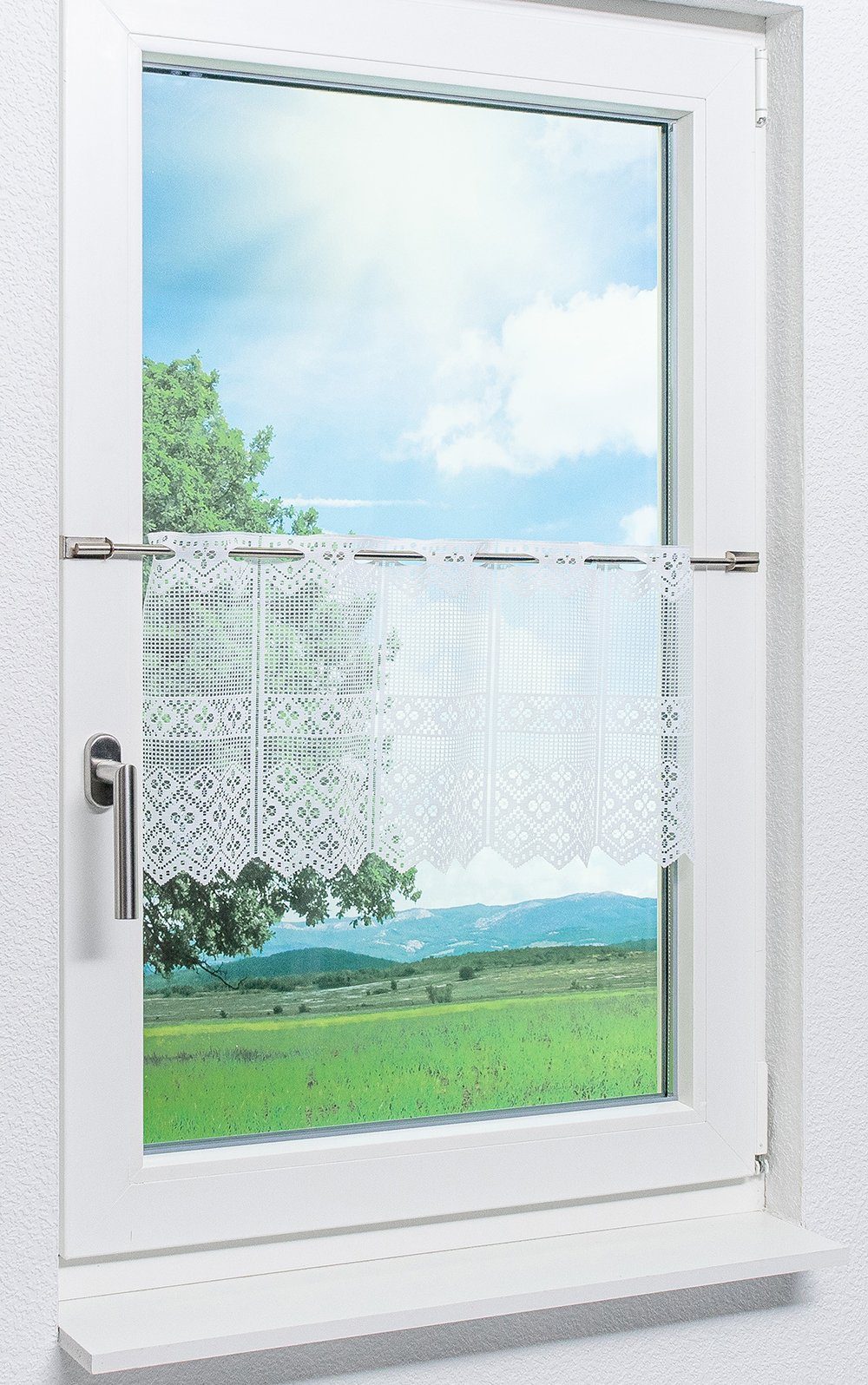 Scheibengardine Kleeblatt Design, LYSEL®, (1 St), transparent, HxB 30x40.5cm