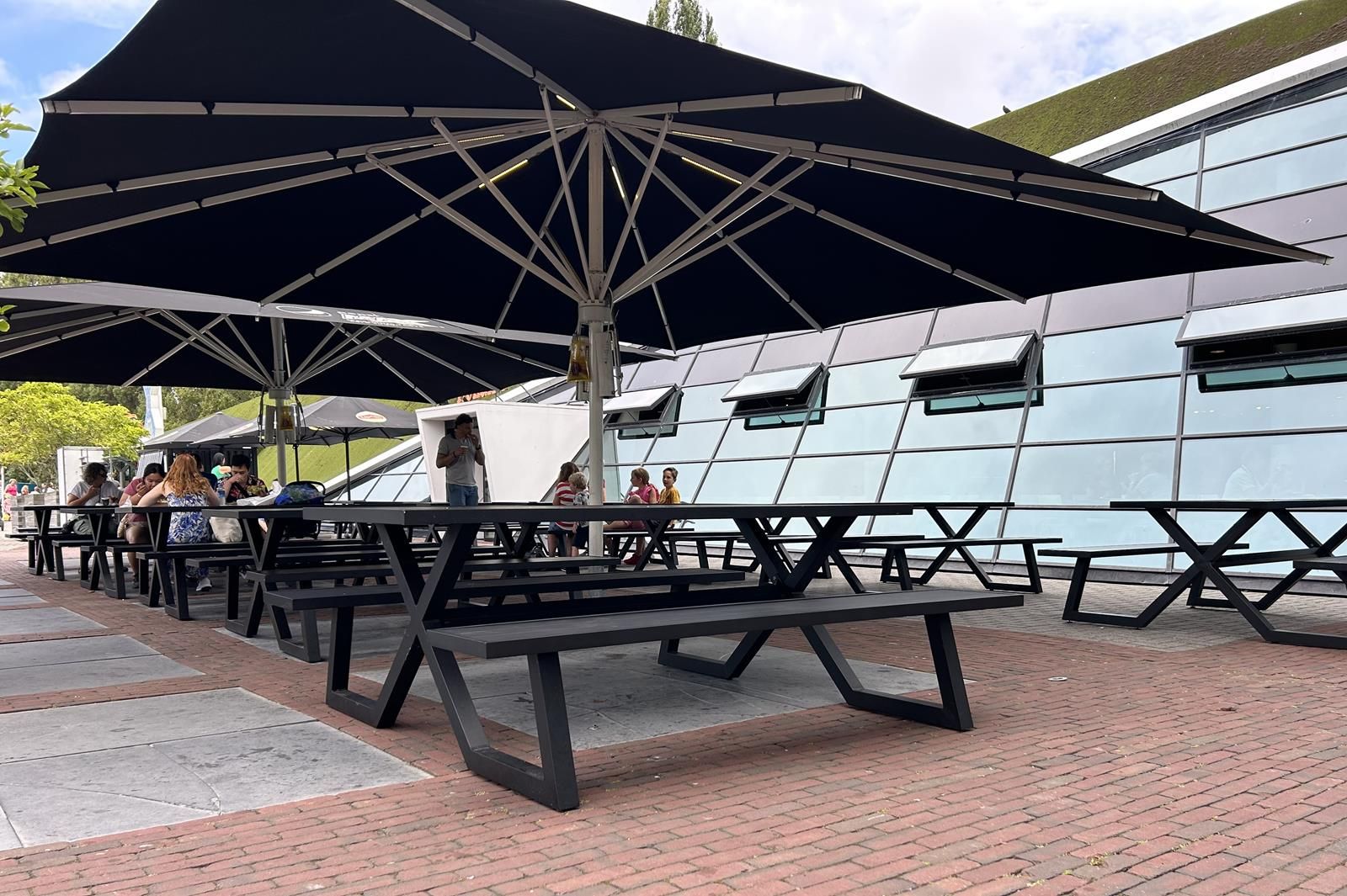 MaximaVida Dex 200 cm schwarzer Aluminium Picknicktisch