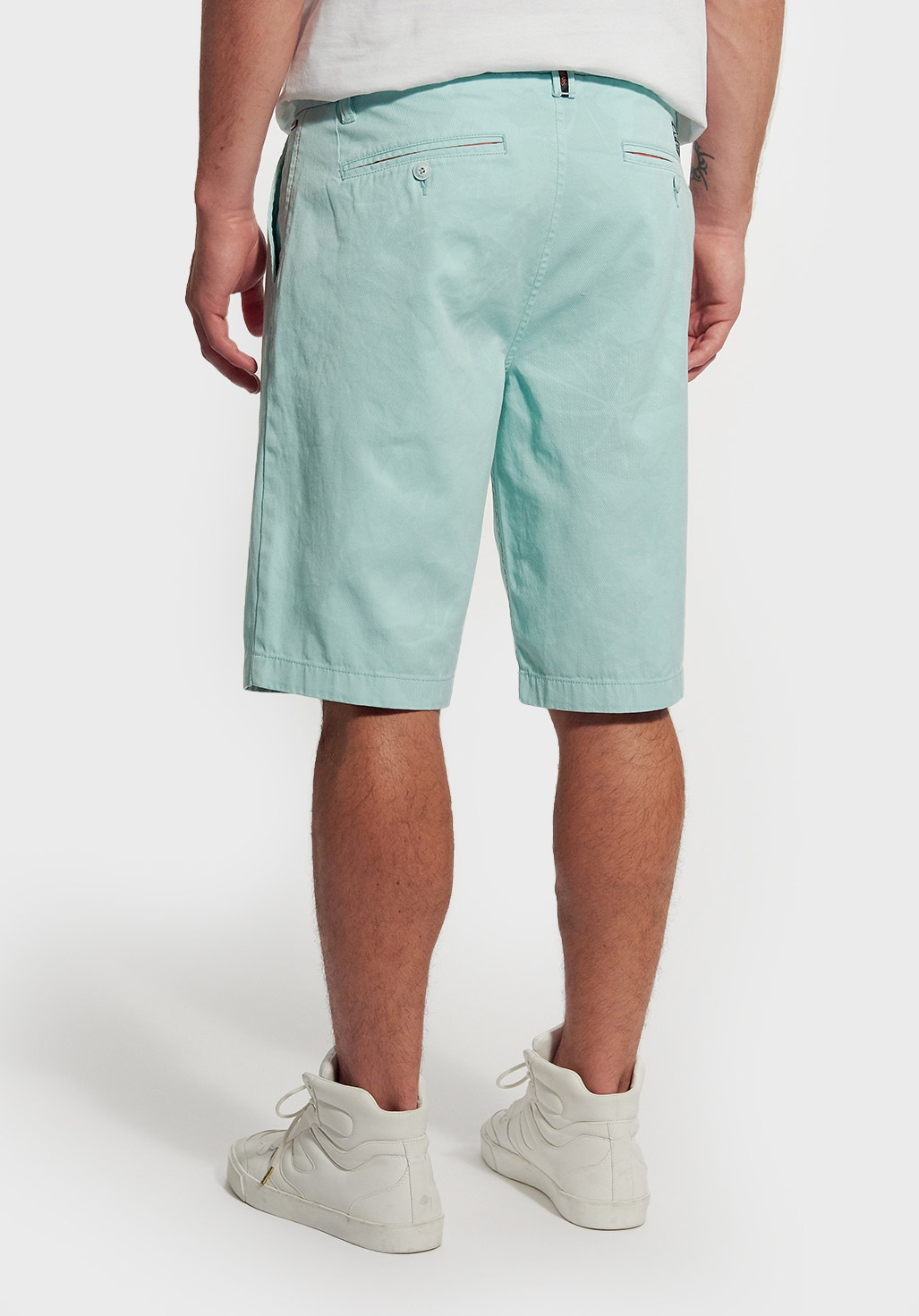 WESLY  Short Homme regular bleu imprimé fleuri en 100% coton