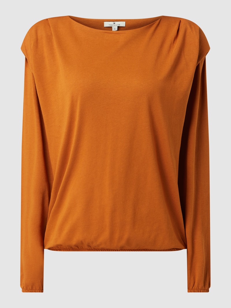 Sweatshirt aus Baumwoll-Modal-Mix in cognac