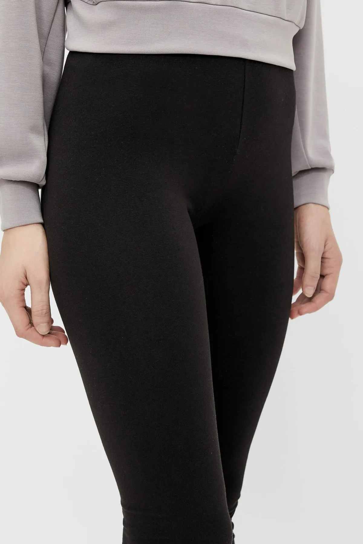 PIECES  Leggings - Schwarz - Mittlerer Bund