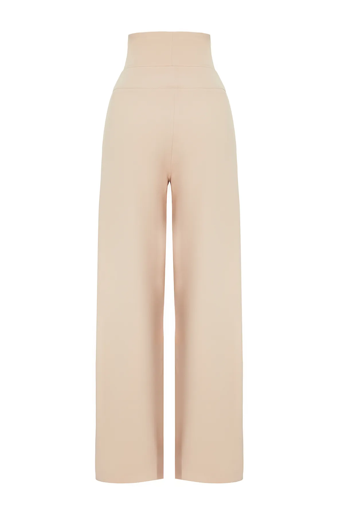 Trendyol Collection  Gewebte Hose mit Korsettdetail in Stein TPRSS23PL00033