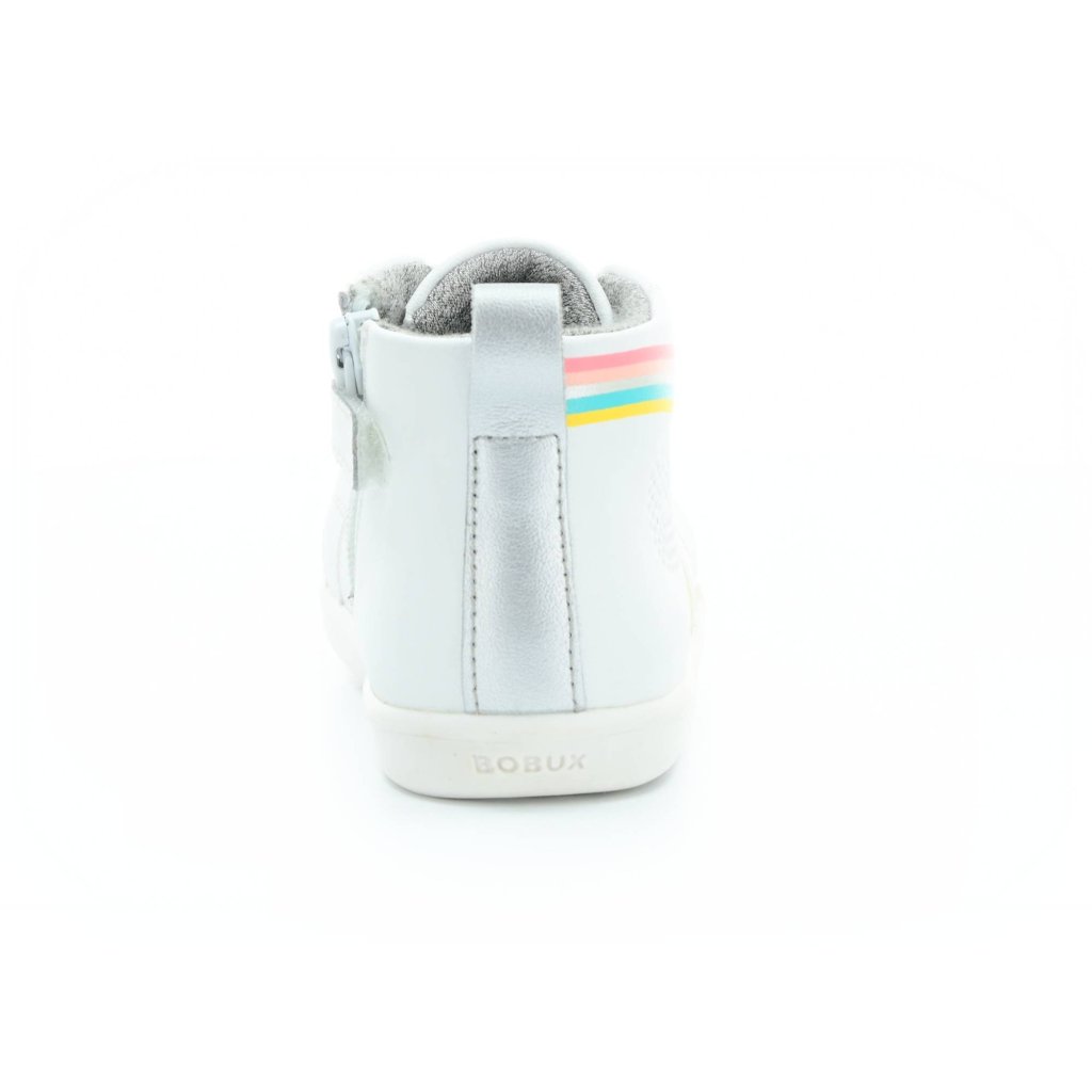 Bobux Alley-Oop White Silver Rainbow I walk/Kid   Barfuß-Stiefeletten
