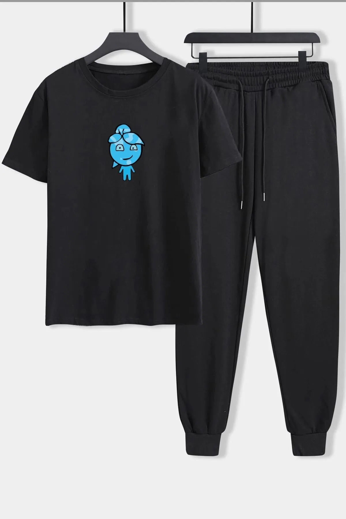 uyguntarz  Zweiteiliges Unisex-Trainingsanzug-Set mit Wasser-Avatar-Aufdruck