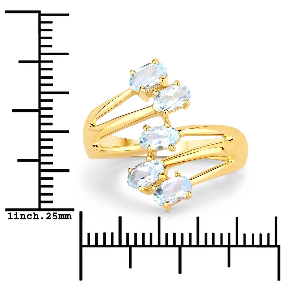 Rafaela Donata Bague Argent sterling Topaz bleu en Or jaune Bague