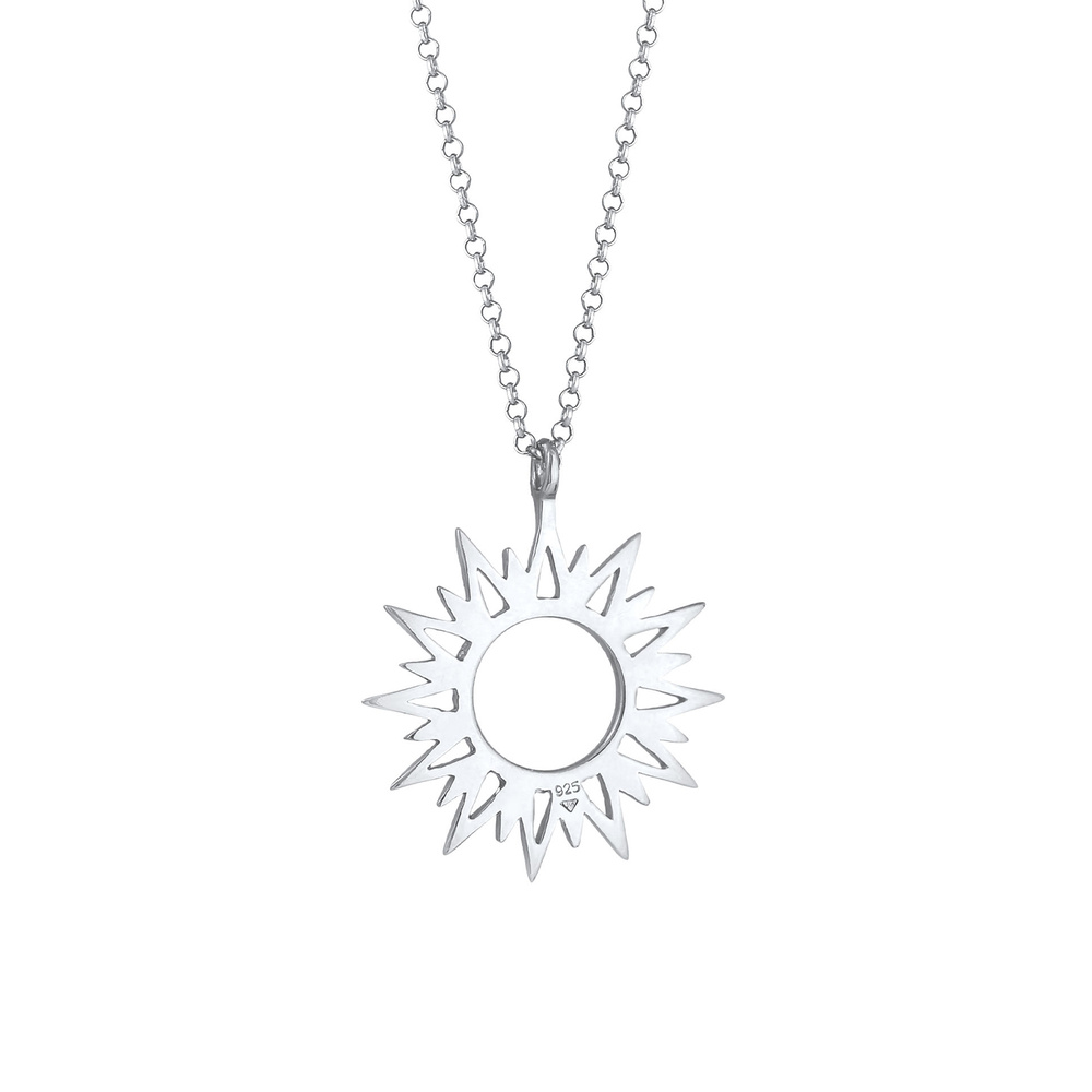 Elli Elli Collier Pendentif soleil pour femme - Rayons - Symbole astro en argent sterl Bijoux