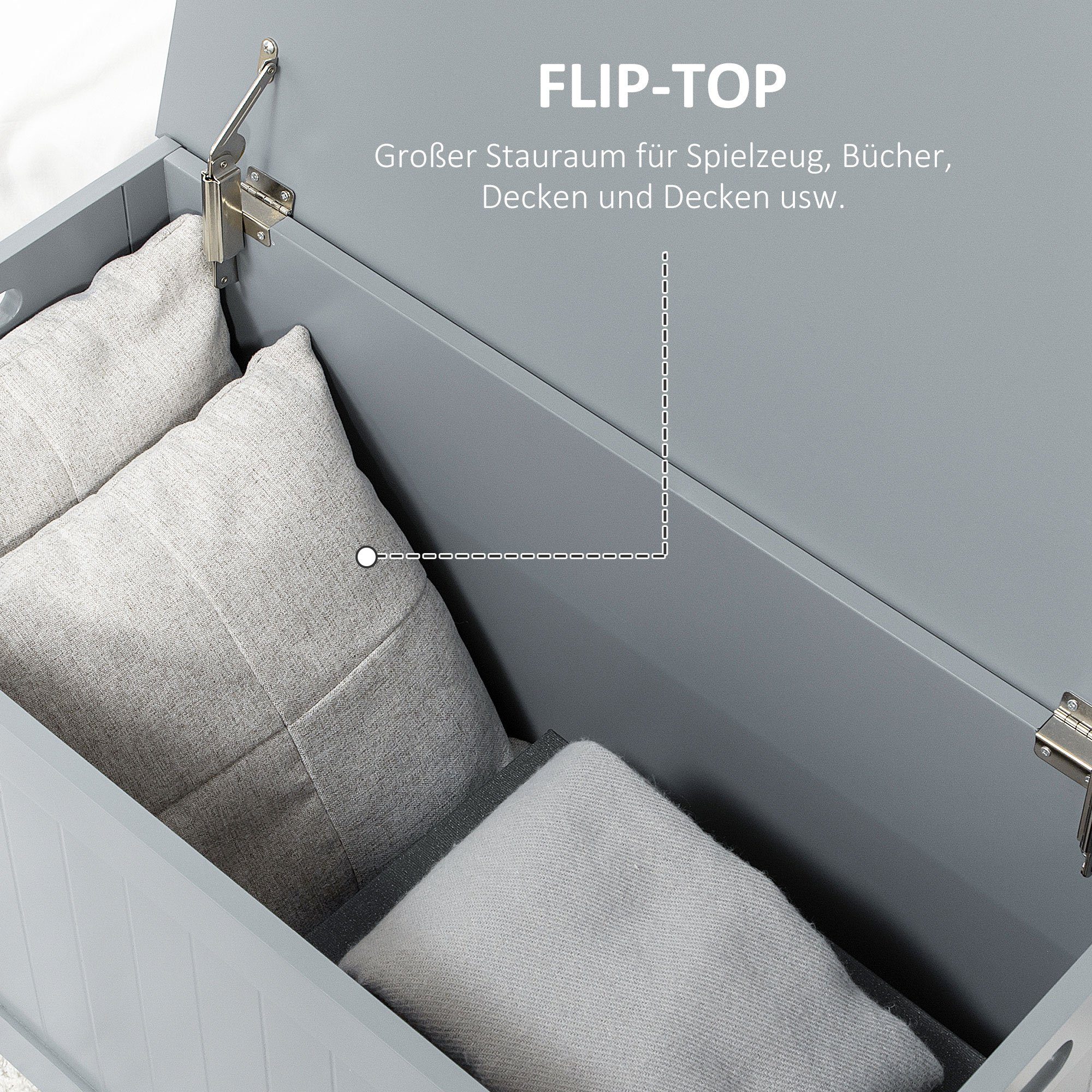 HOMCOM Truhe (Set, 1 St., Aufbewahrungsbox), Auflagenbox mit Griff, Gerätetruhe mit Deckel