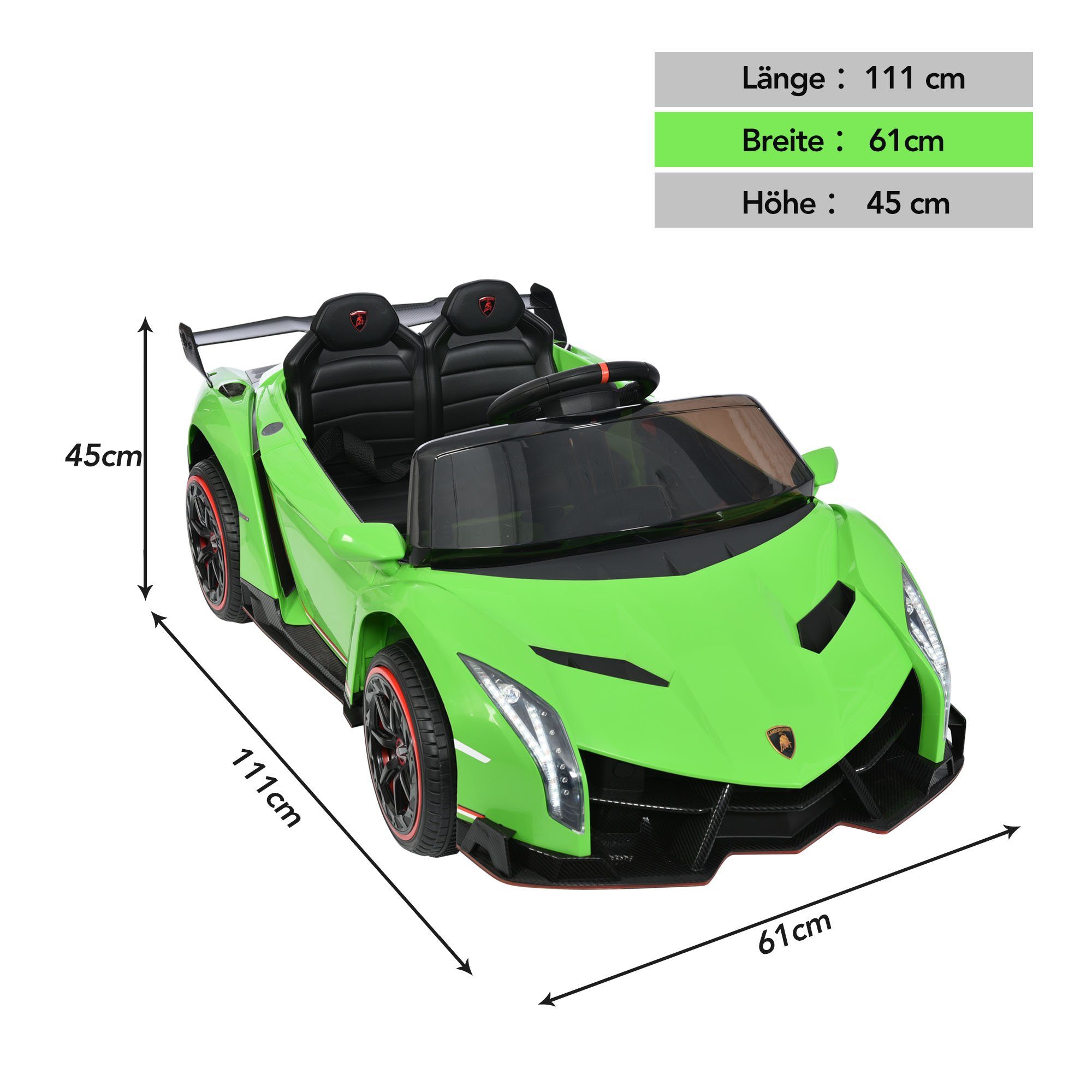 REDOM electric children's car LAMBORGHINI VENENO 2 motors, Bluetooth, double doors, 3 speeds, MP3 music, suitable for children aged 3 and over