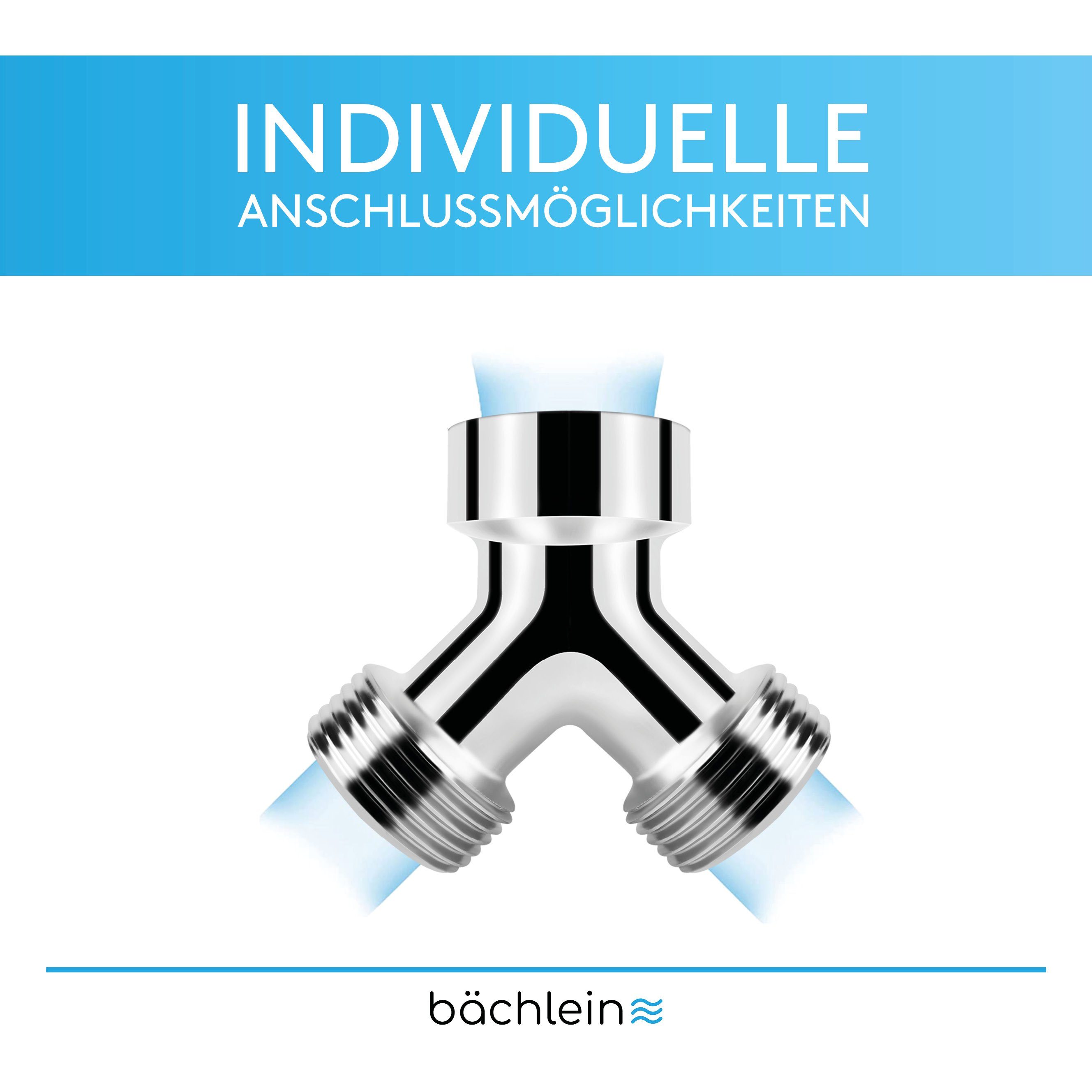 Bächlein 2-Wege-Ventil Y-Verteiler mit oder ohne Absperrhähnen
