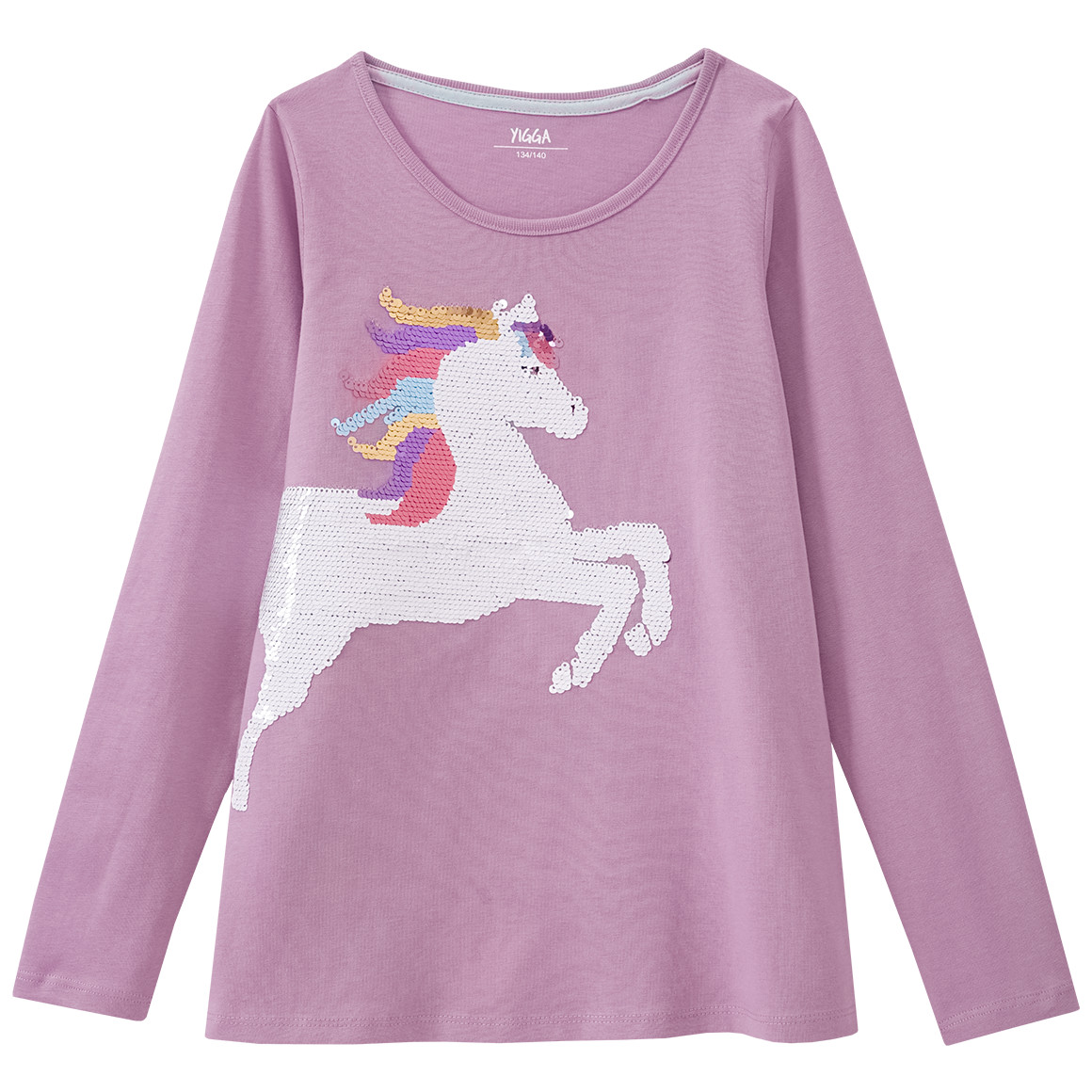 Mädchen Langarmshirt mit Wendepailletten