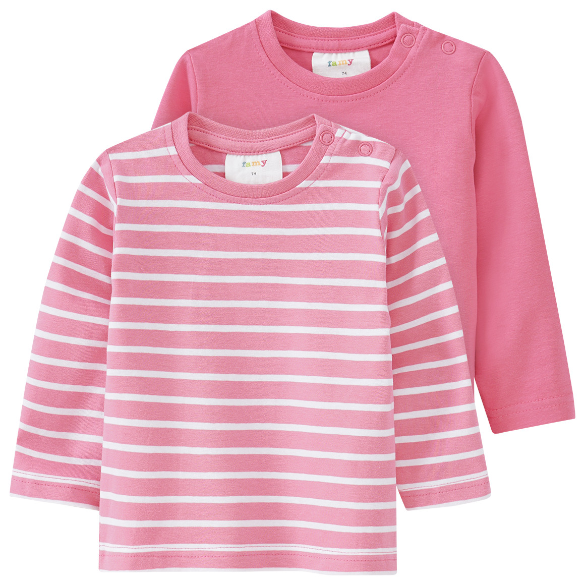 2 Baby Langarmshirts im Basic-Style