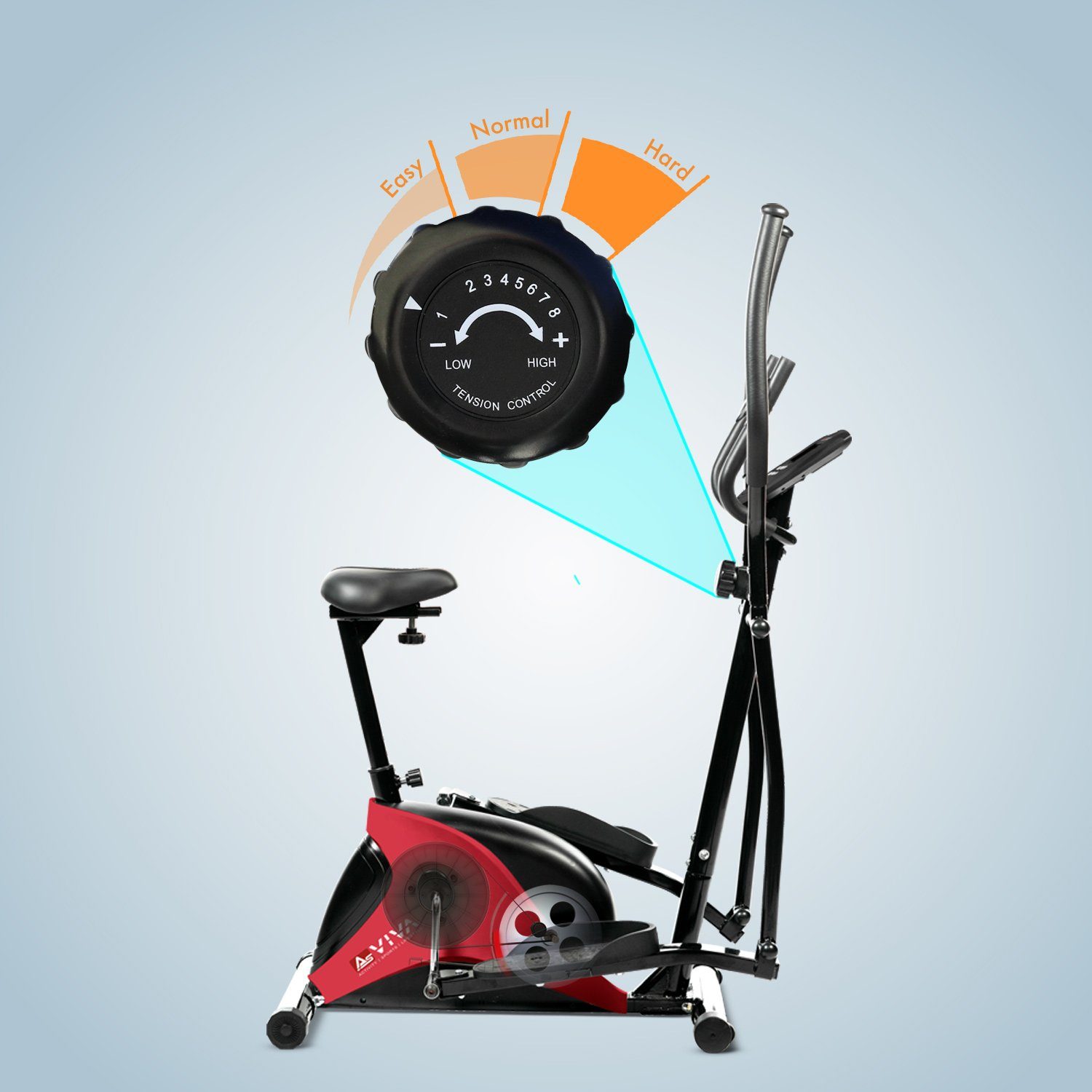 AsVIVA Crosstrainer & Heimtrainer AsVIVA C16 Bluetooth rot 2 in 1 Cardio