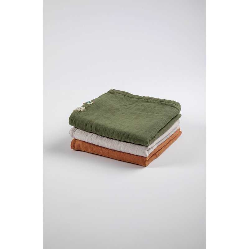 Set de 3 langes Coton Bio unis