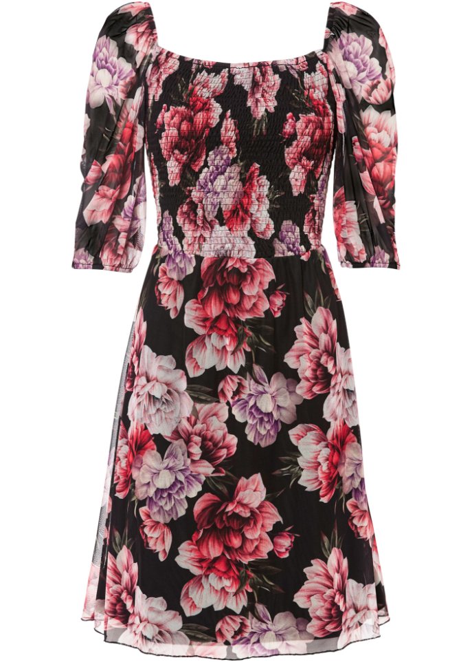 bedrucktes Mesh-Kleid