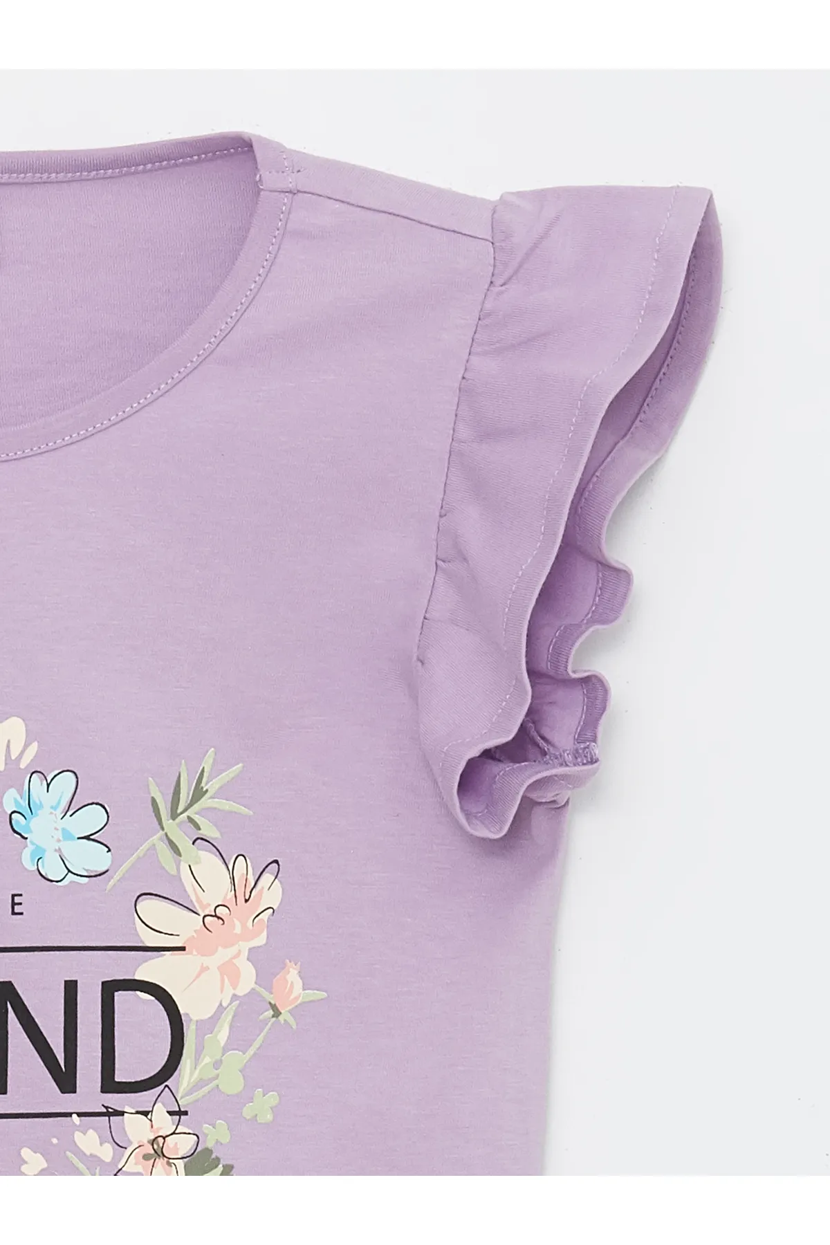 LC Waikiki  Bedrucktes kurzärmliges Mädchen-T-Shirt mit Rundhalsausschnitt