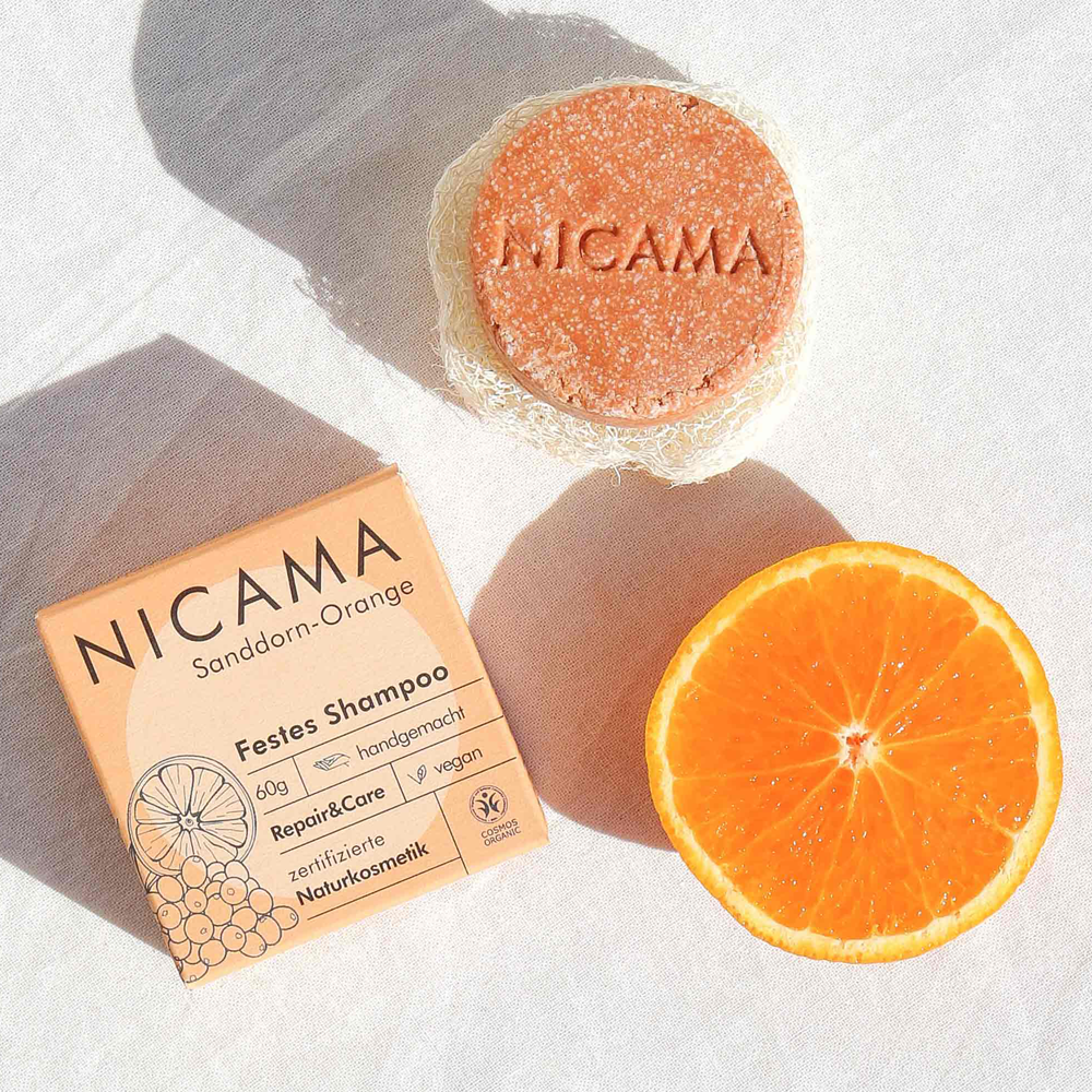 Nicama Festes Shampoo Sanddorn-Orange 60 g