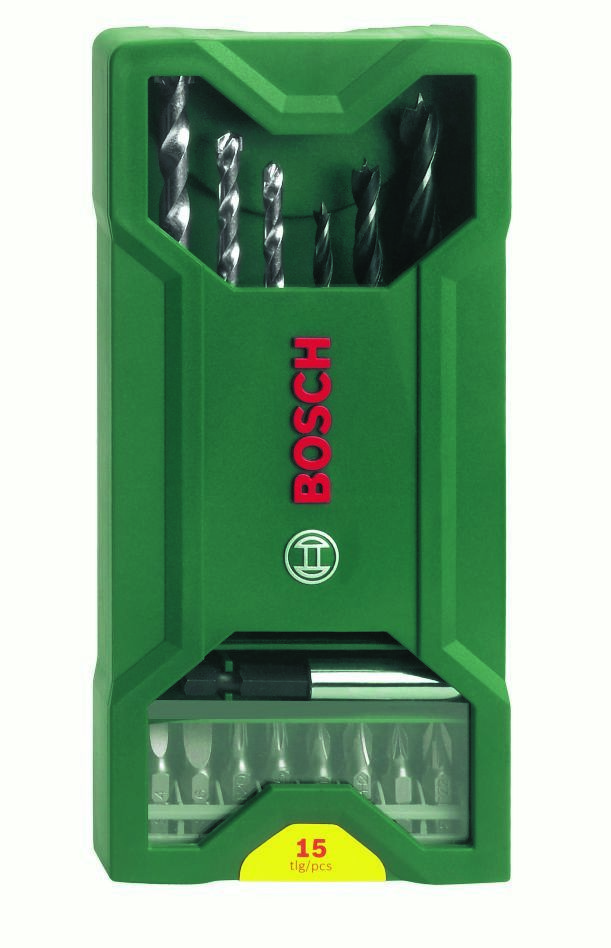 Accessoires verts Bosch 2607019579 Coffret de 15 forets mini X-Line classique