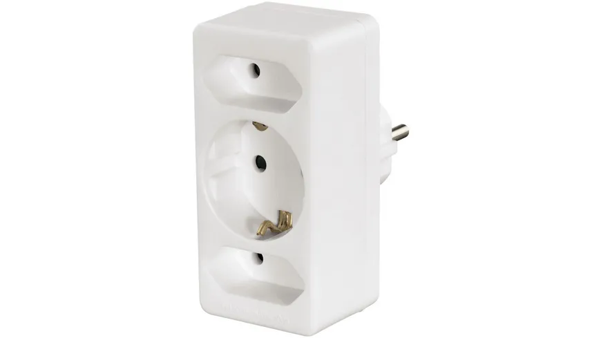 Hama Multistecker, 3-fach, 2 Euro/1 Schutzkontakt-Steckdose, Weiß