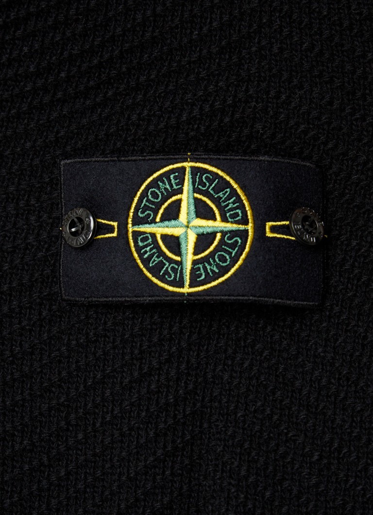 Stone Island 548B6 fine-knit virgin wool sweater with half zip