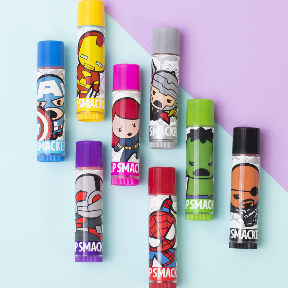 lip smacker Lip Balm Party Pack Pack de 8 baumes à lèvres des héros Marvel - assortis