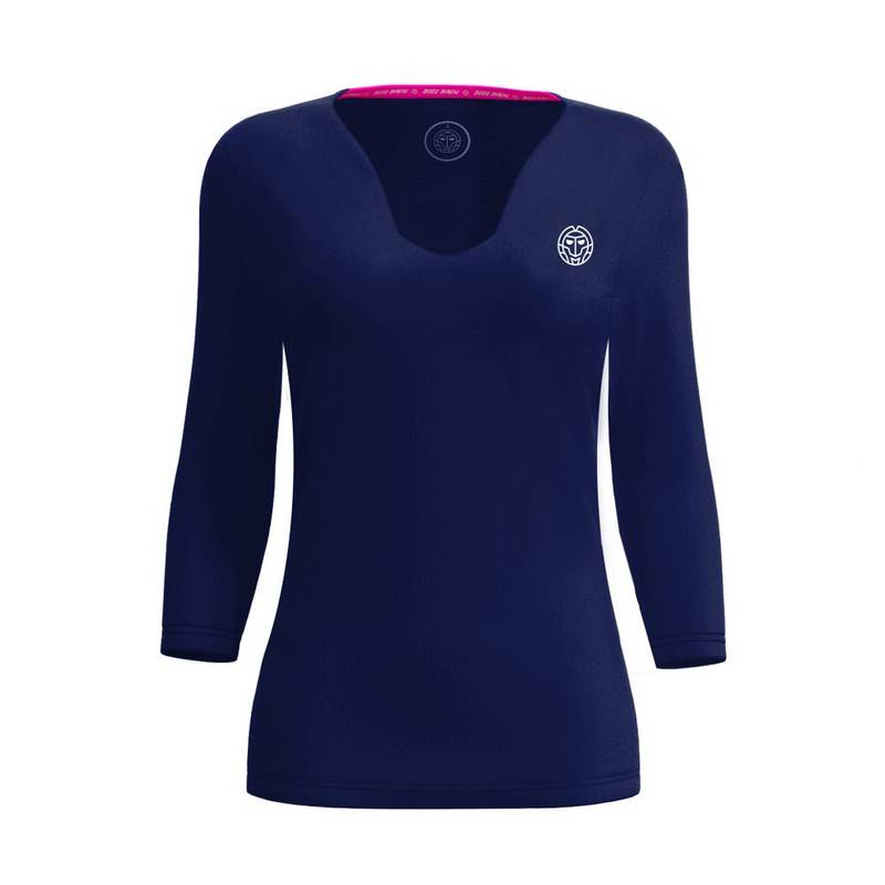 BIDI BADU Crew V-Neck Longsleeve Tennisshirt Damen