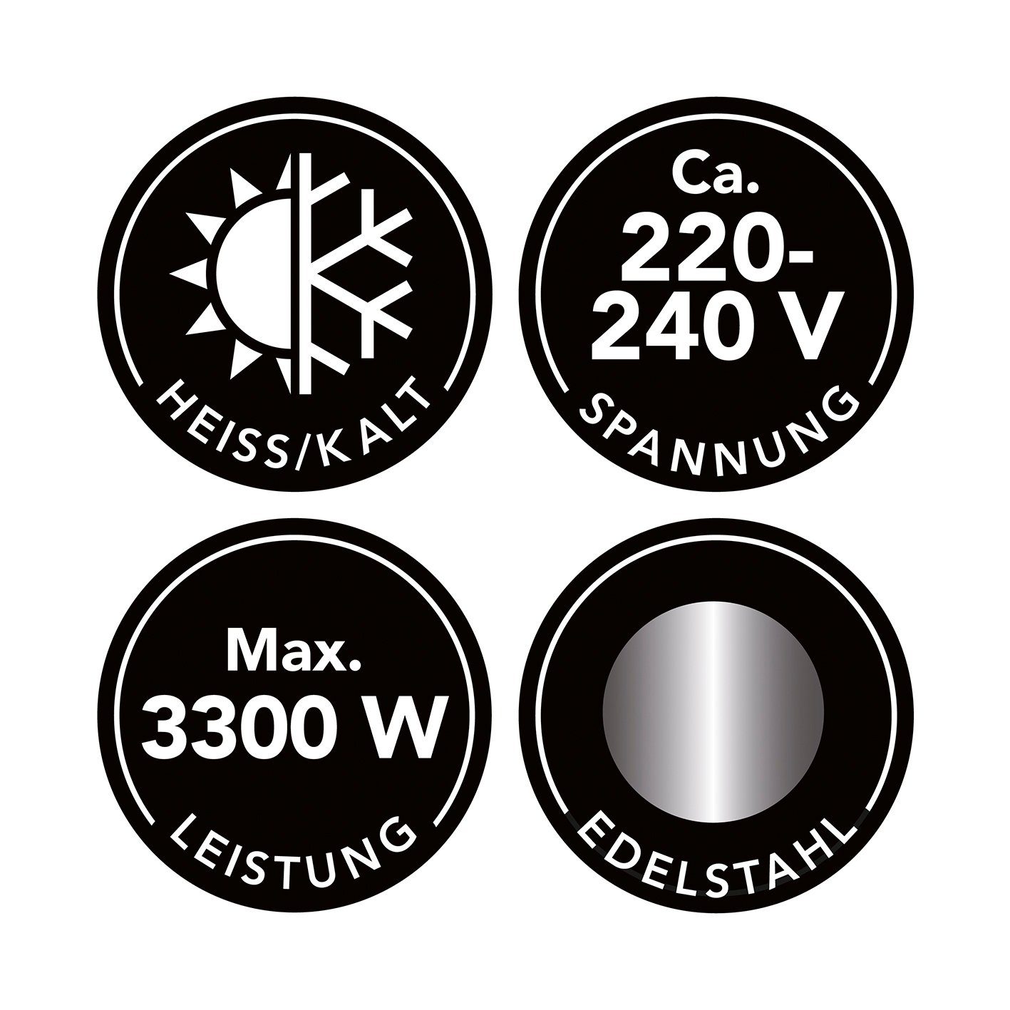 MAXXMEE Durchlauferhitzer Küchenarmatur 2er Set, Warm- & Kaltwasserarmatur 360° schwenkbar