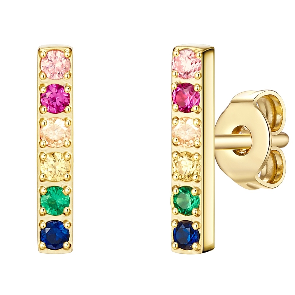 EASTSIDE Clous d'oreilles en acier inoxydable Acier inoxydable Oxyde de zirconium (CZ) en  Boucles d'oreilles