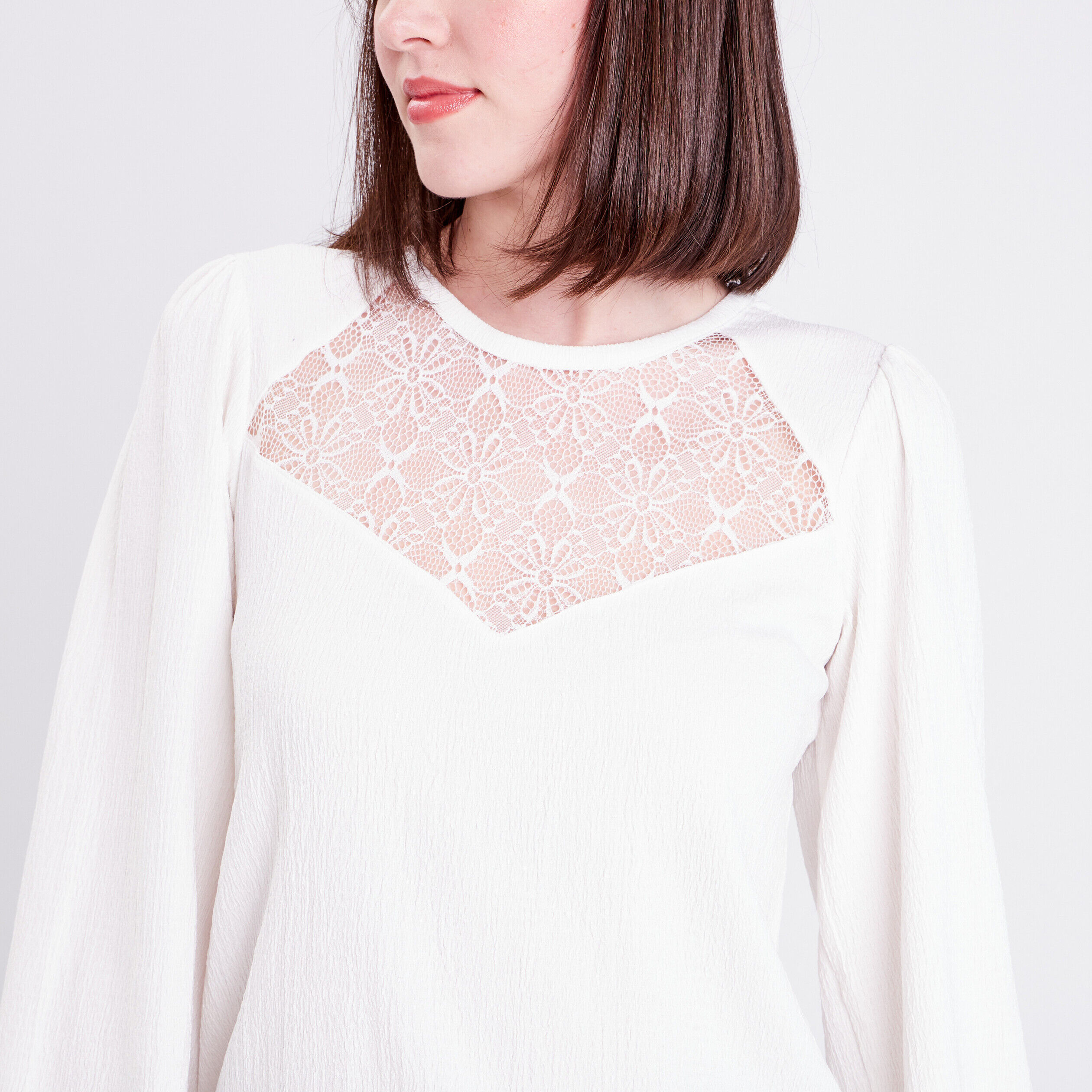 Blouse manches longues ecru femme | Cache Cache