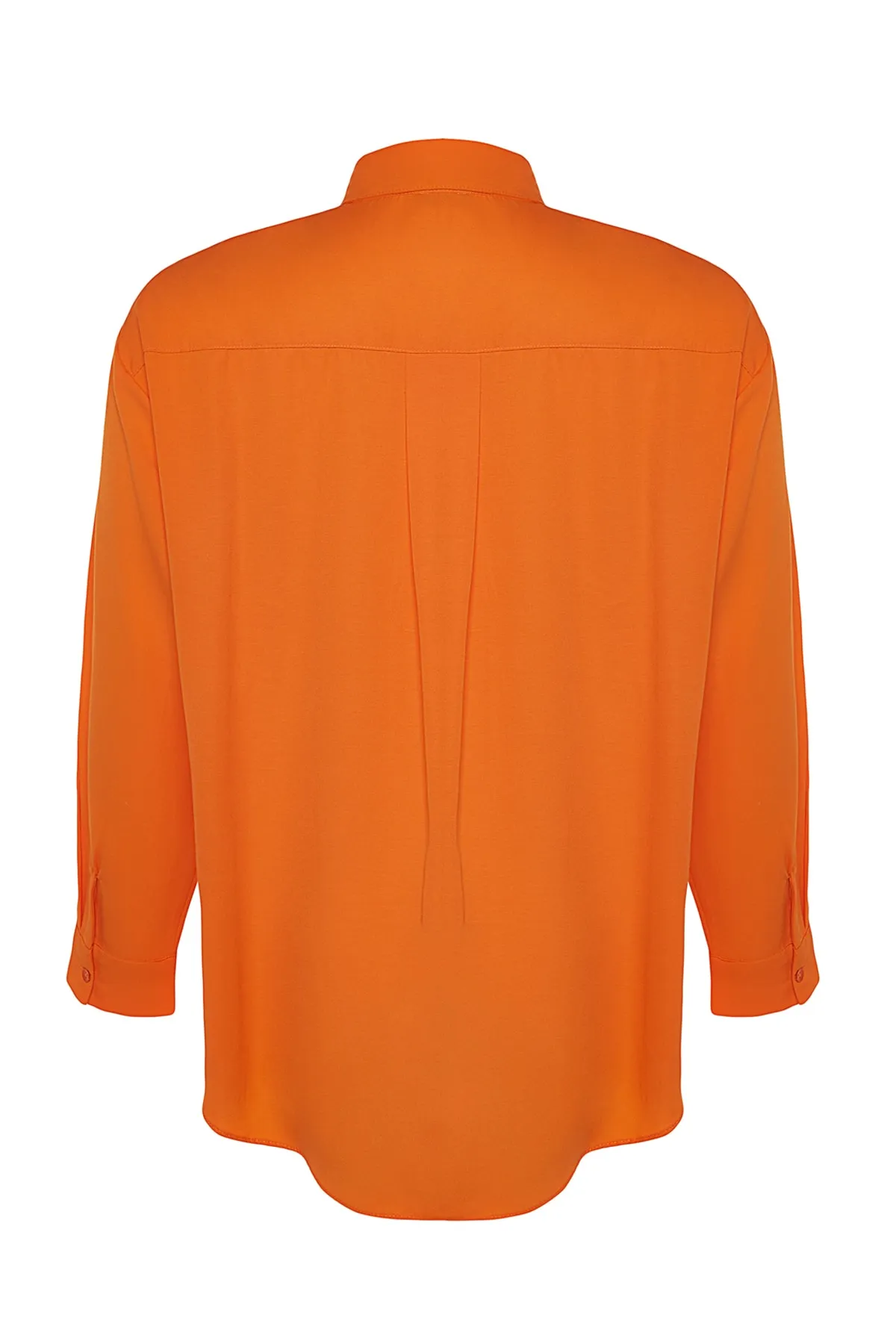Trendyol Curve  Orangefarbenes Boyfriend-WebhemdTBBSS22GO0319
