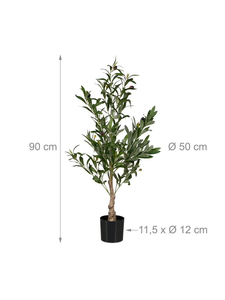 relaxdays Olivenbaum künstlich in Grün/ Braun - 90 cm günstig kaufen onesize