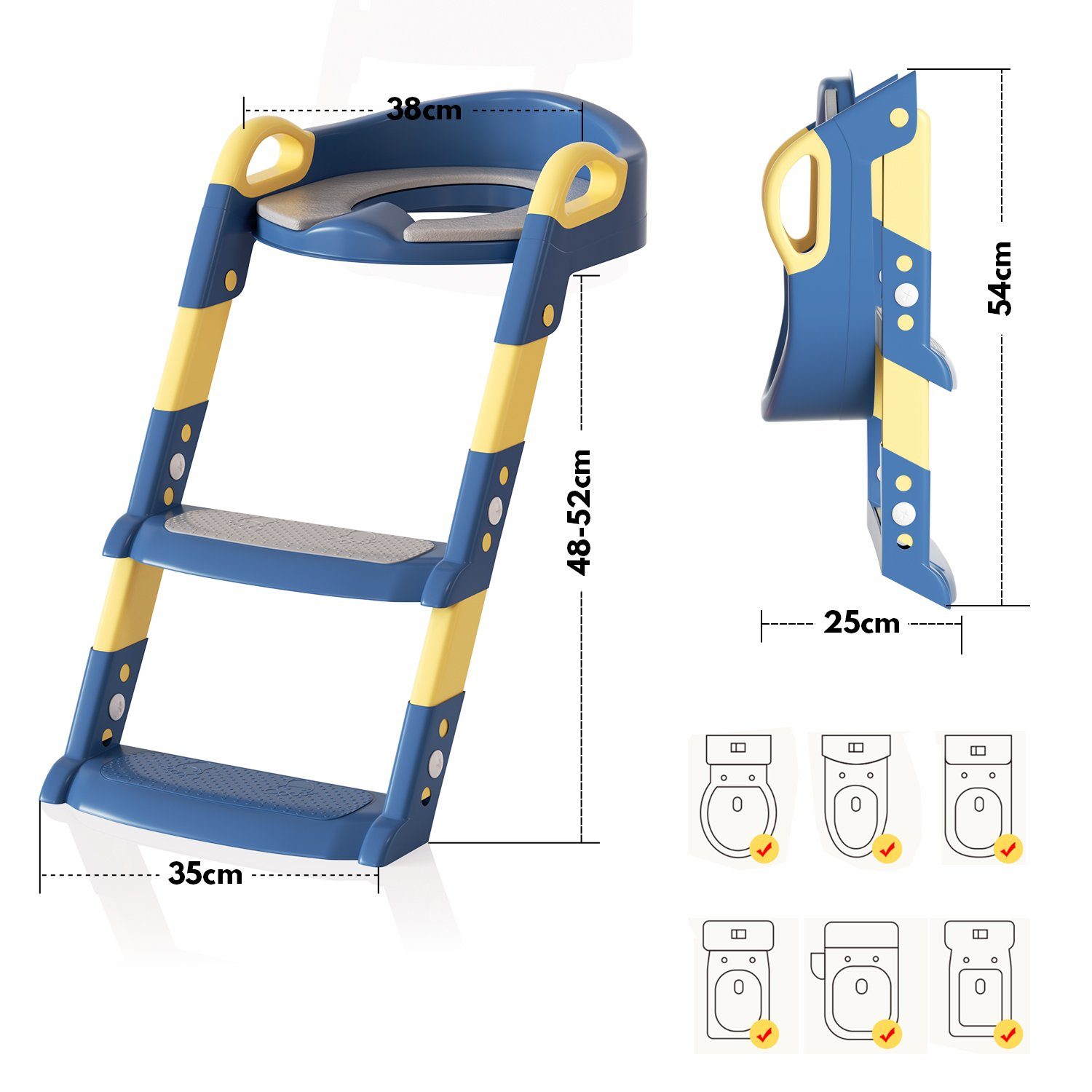 TolleTour Toilettentrainer mit Leiter Treppe Kindersitz Toilettensitz Töpfchen Blau RoSe